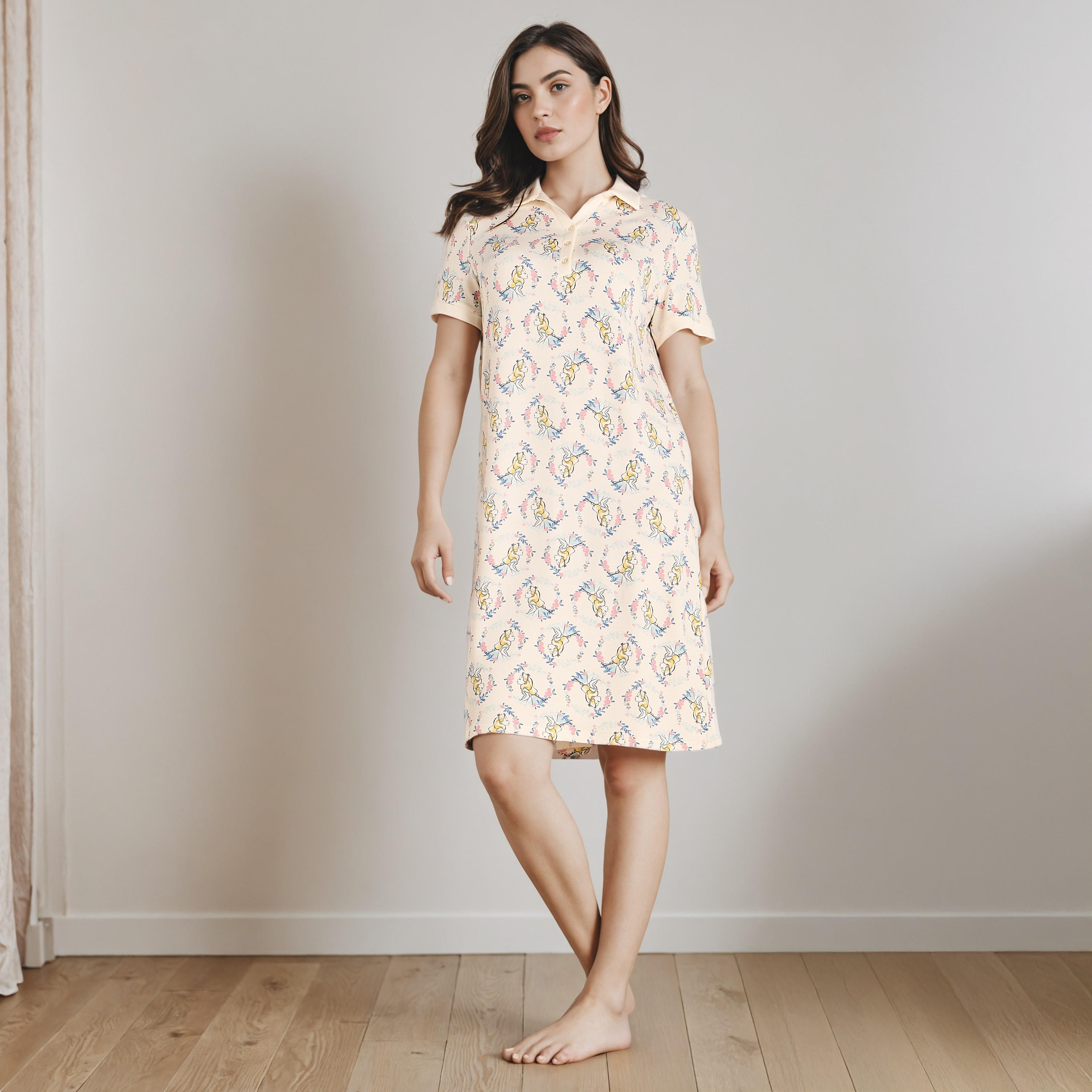 فستان نوم بياقة عادية-women-clothing-nightwear-nighties-image-4