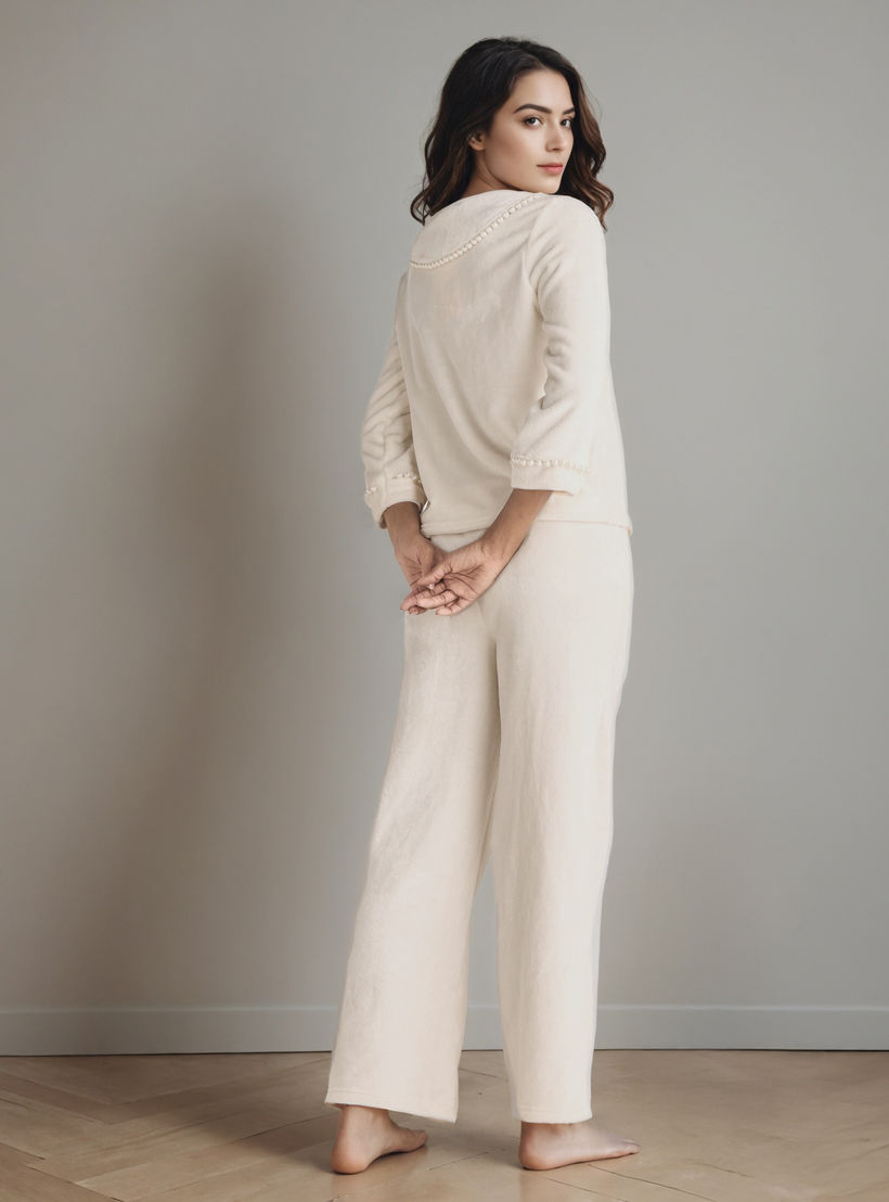 طقم بيجاما بارز الملمس-women-clothing-nightwear-pyjamas-longsets-image-3