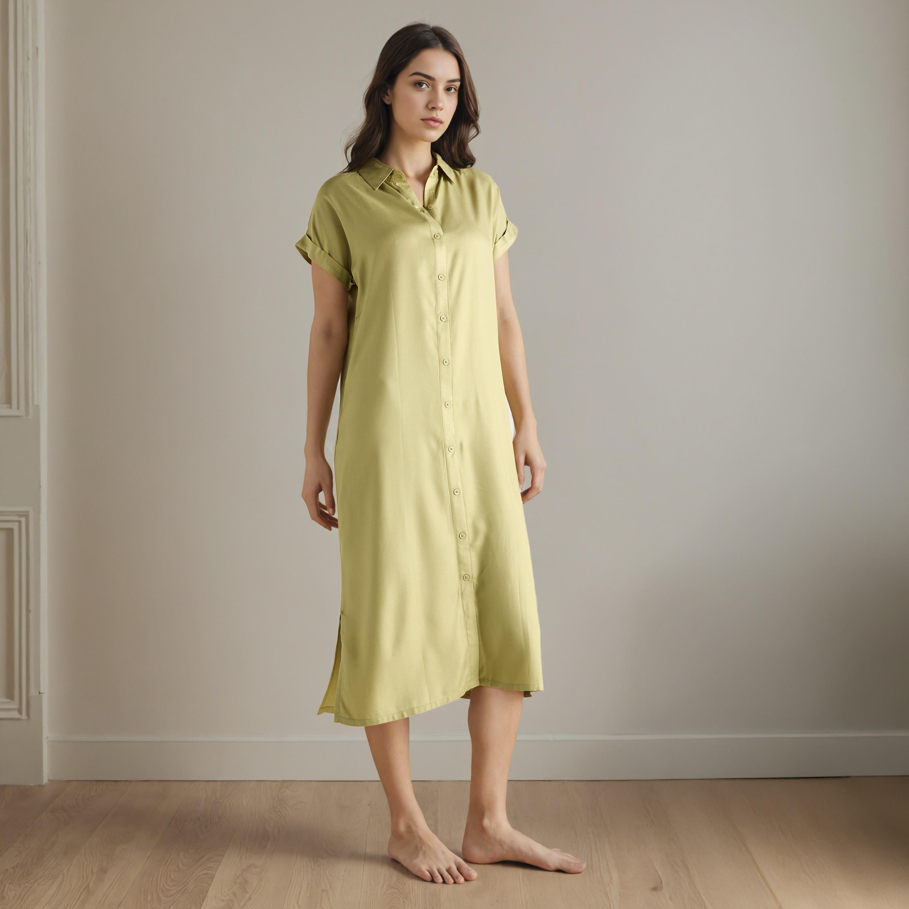 فساتين نوم متنوعة بياقة عادية وأزرار - طقم من 2-women-clothing-nightwear-nighties-image-1