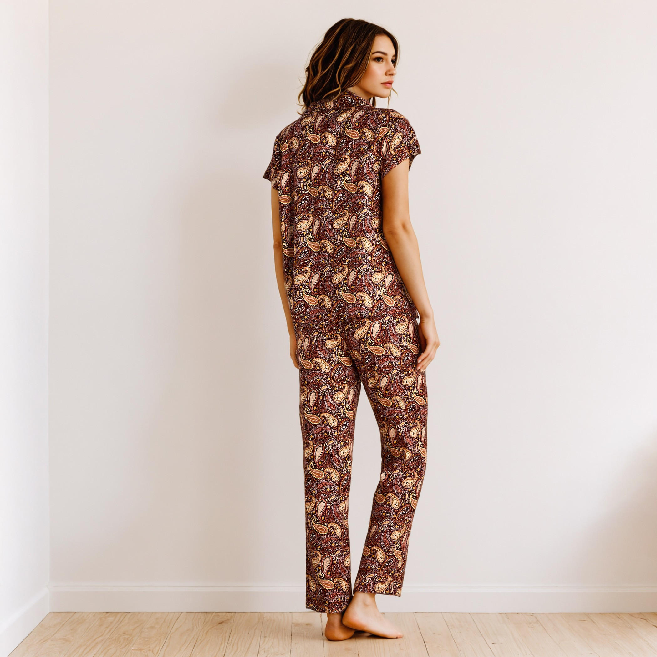 Paisley Print Top with Pyjama and Eye Mask Set-women-clothing-nightwear-pyjamas-longsets-image-3