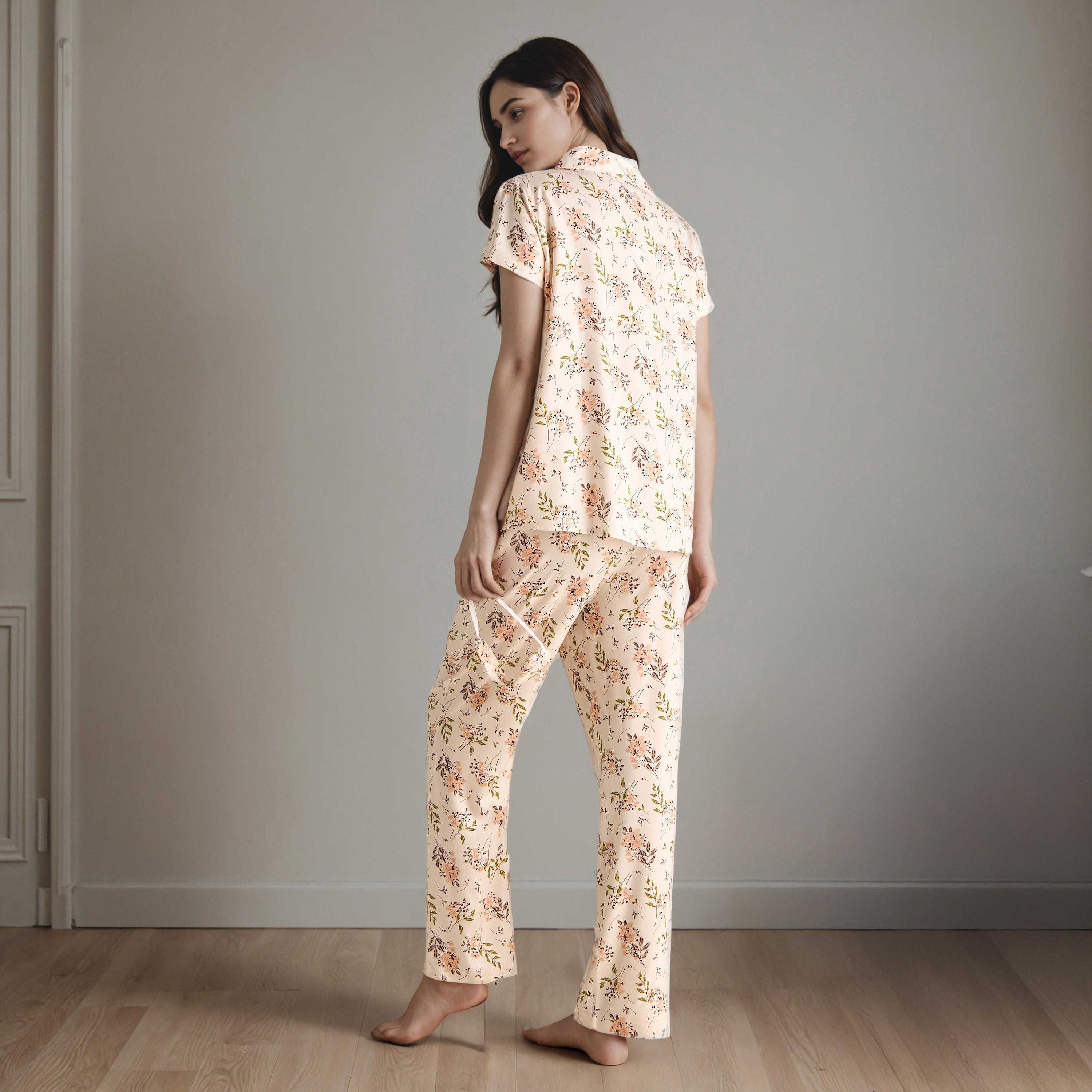 Floral Print Top with Pyjama and Eye Mask Set-women-clothing-nightwear-pyjamas-longsets-image-3