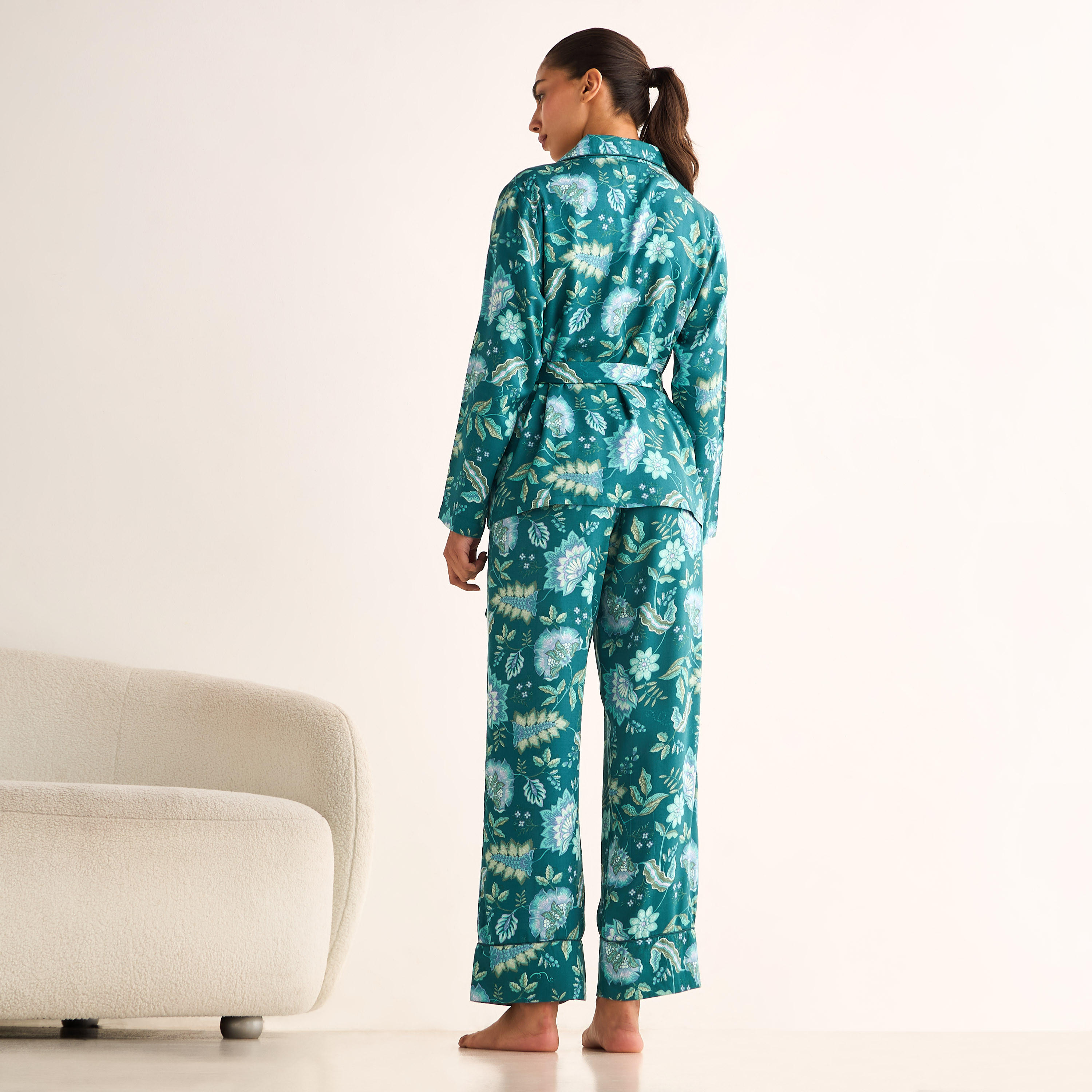 Pyjama Set Belted Shirt & Trousers Viscose-women-clothing-nightwear-pyjamas-longsets-image-2