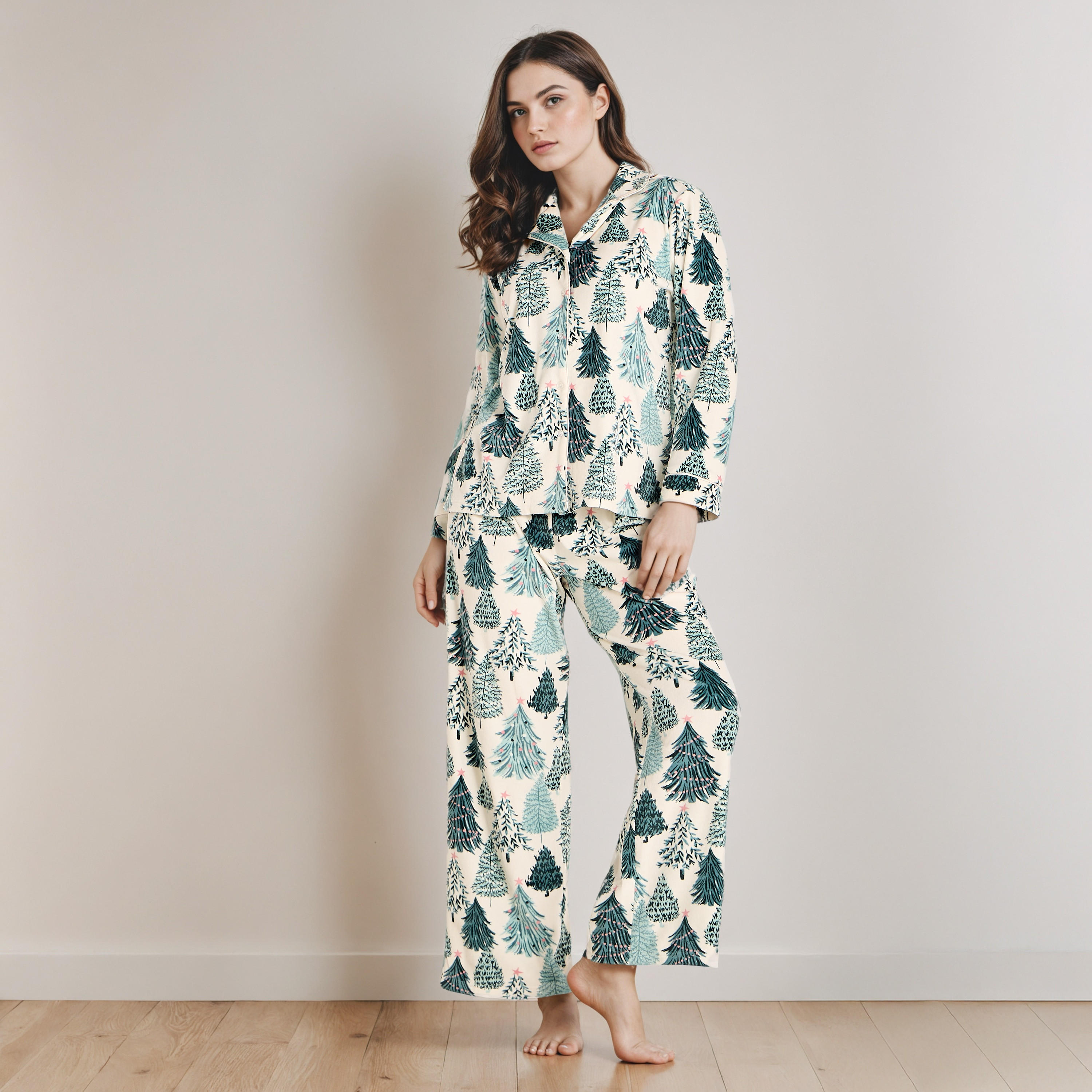 طقم بيجاما بطبعات-women-clothing-nightwear-pyjamas-longsets-image-1