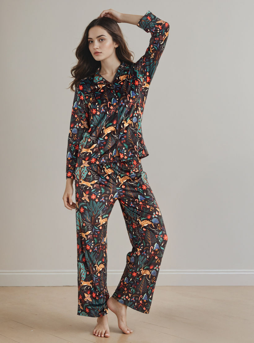 Printed Pyjama Set-women-clothing-nightwear-pyjamas-longsets-image-1