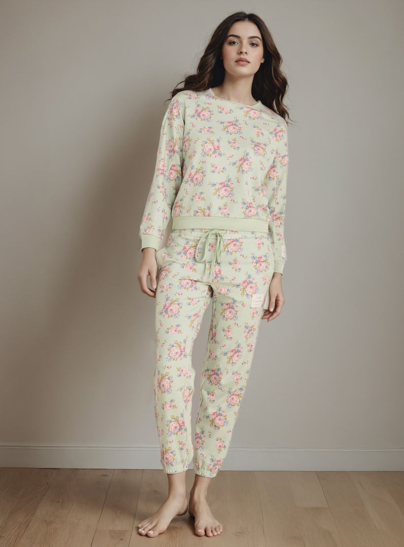 Floral Print Pyjama Set-women-clothing-nightwear-pyjamas-longsets-image-1
