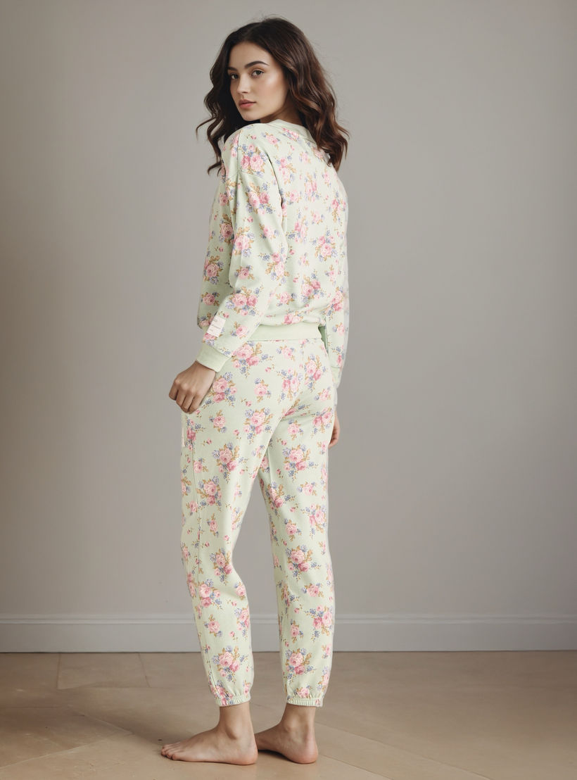 Floral Print Pyjama Set-women-clothing-nightwear-pyjamas-longsets-image-3