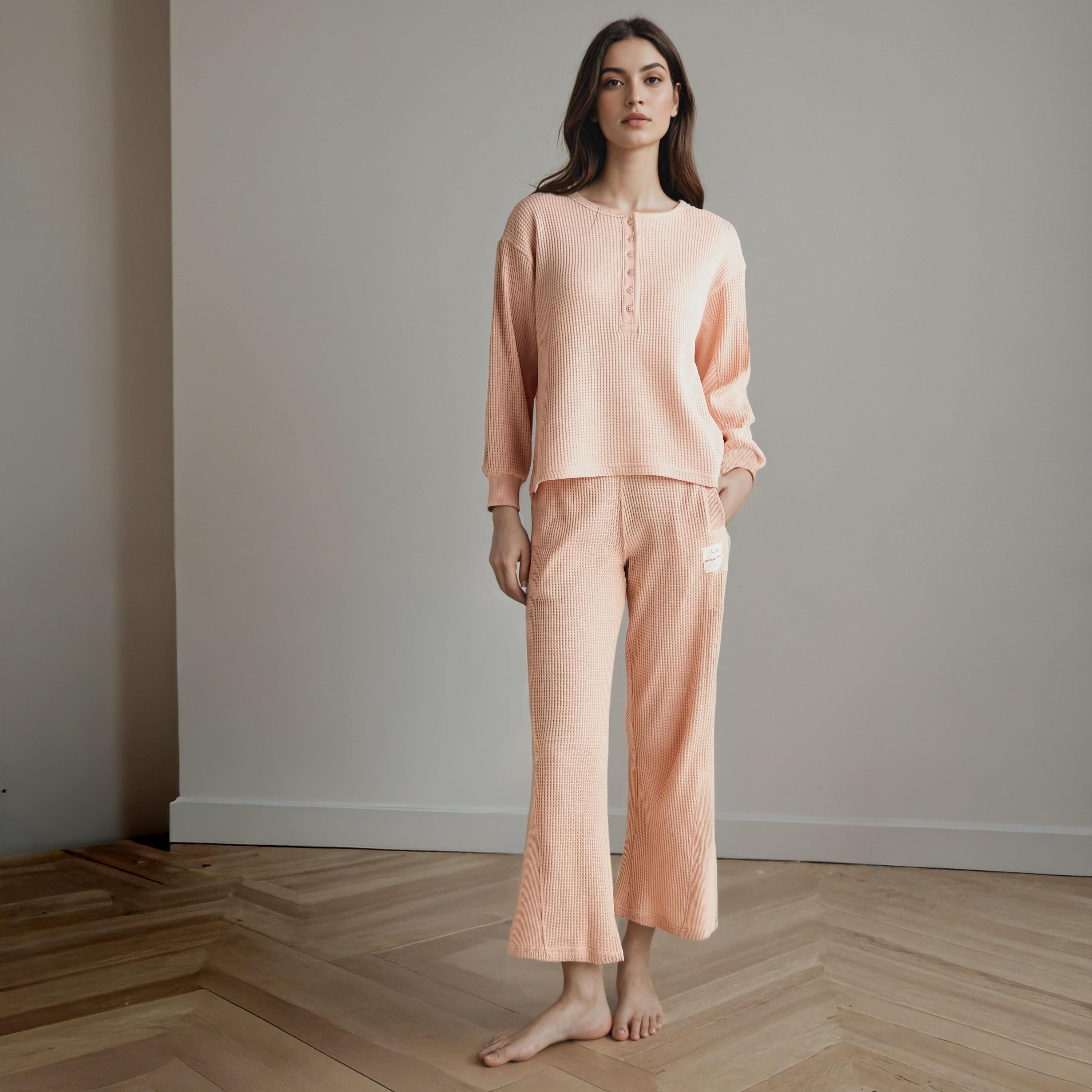 Textured Cotton Pyjama Set-women-clothing-nightwear-pyjamas-longsets-image-1