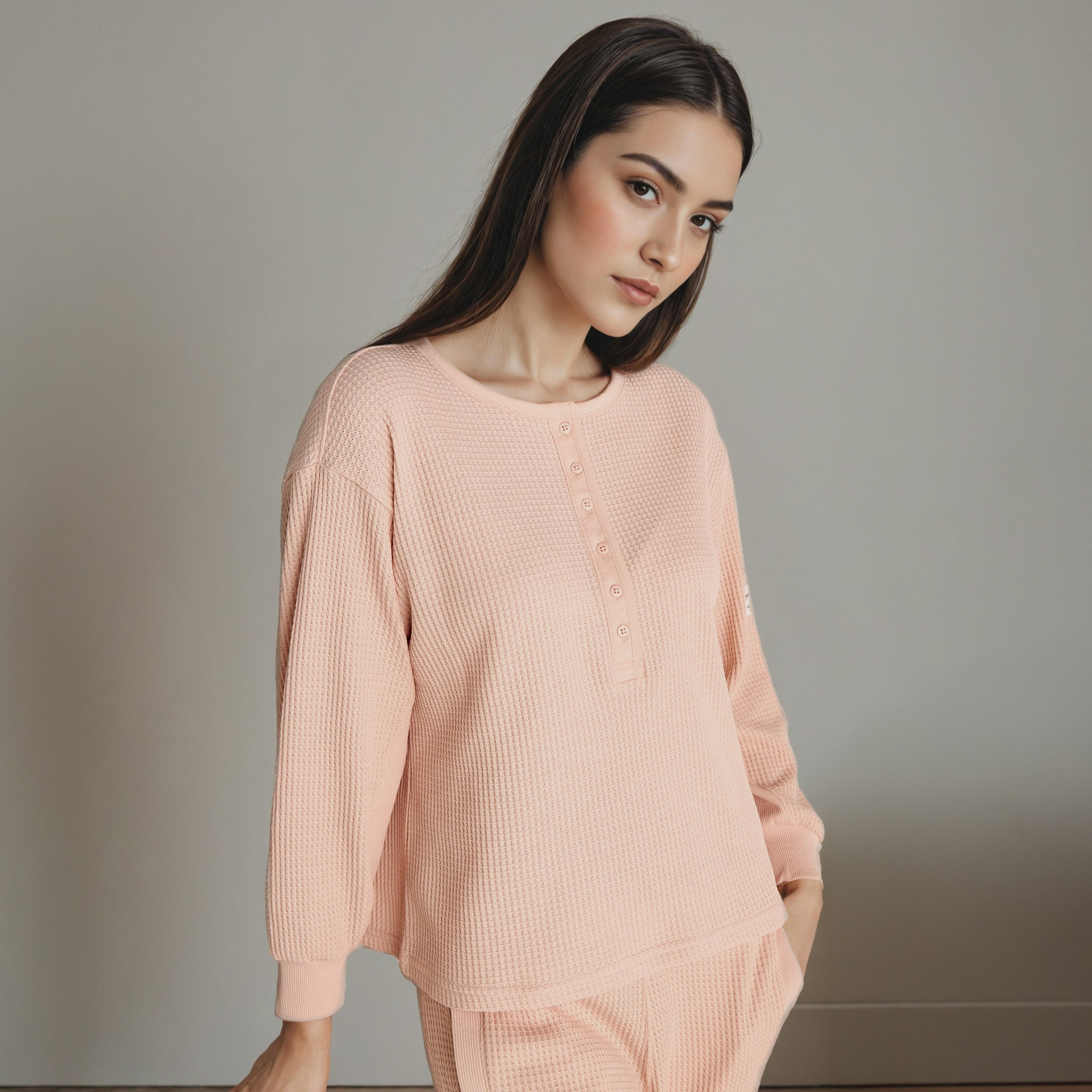 Textured Cotton Pyjama Set-women-clothing-nightwear-pyjamas-longsets-image-2
