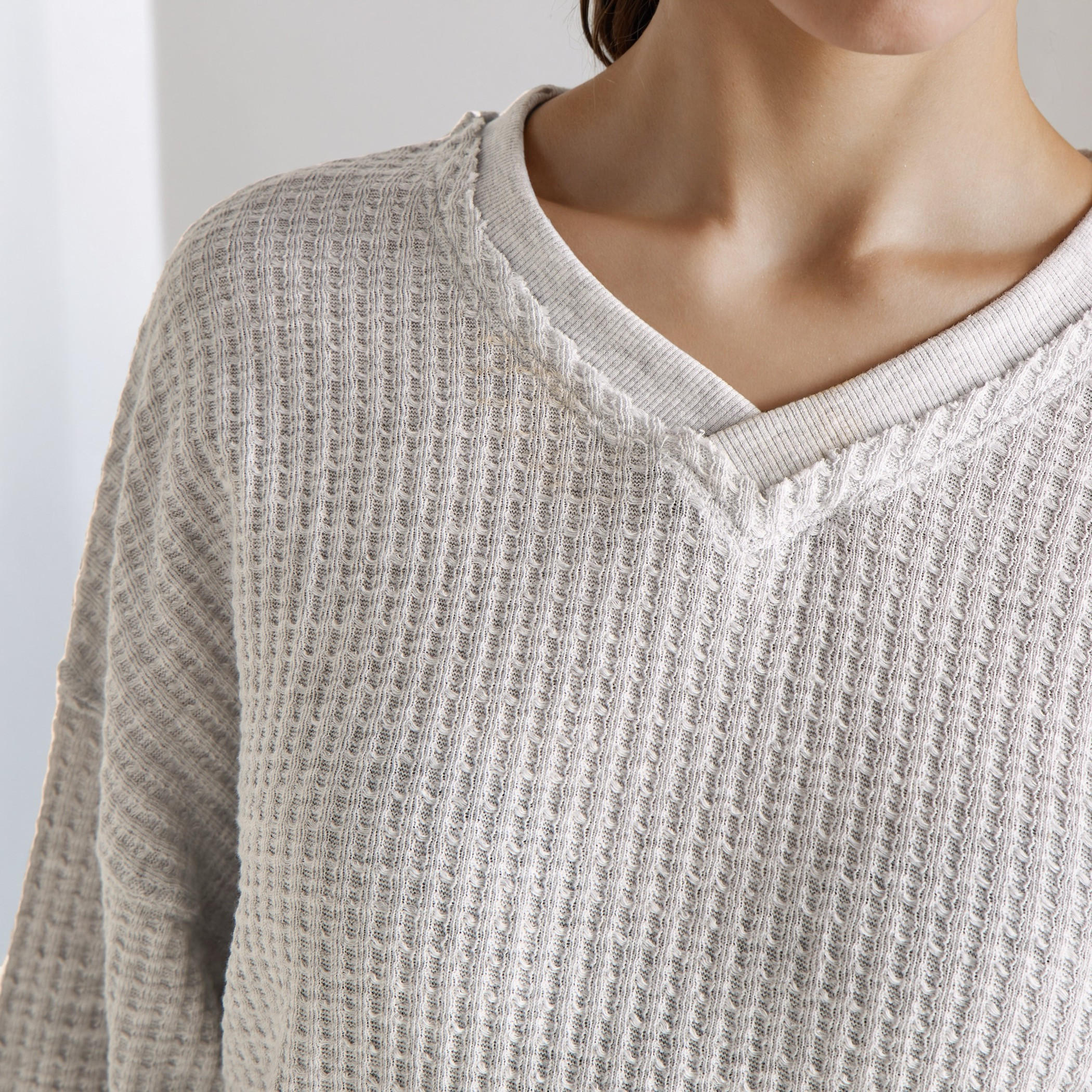 Pyjama Set Textured Sweatshirt & Pants-women-clothing-nightwear-pyjamas-longsets-image-3