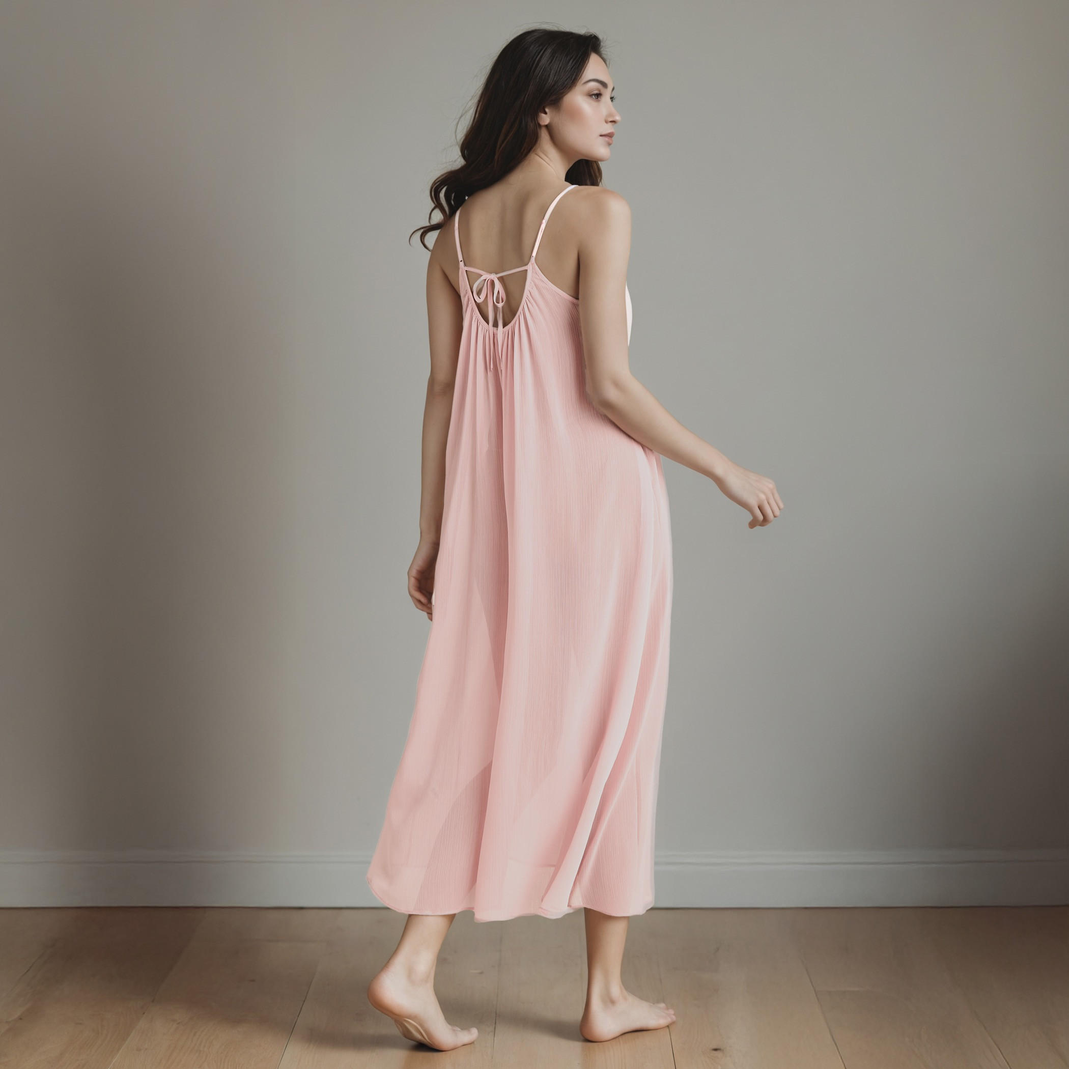 Lace Accent Sleeveless Night Dress-women-clothing-nightwear-nighties-image-3