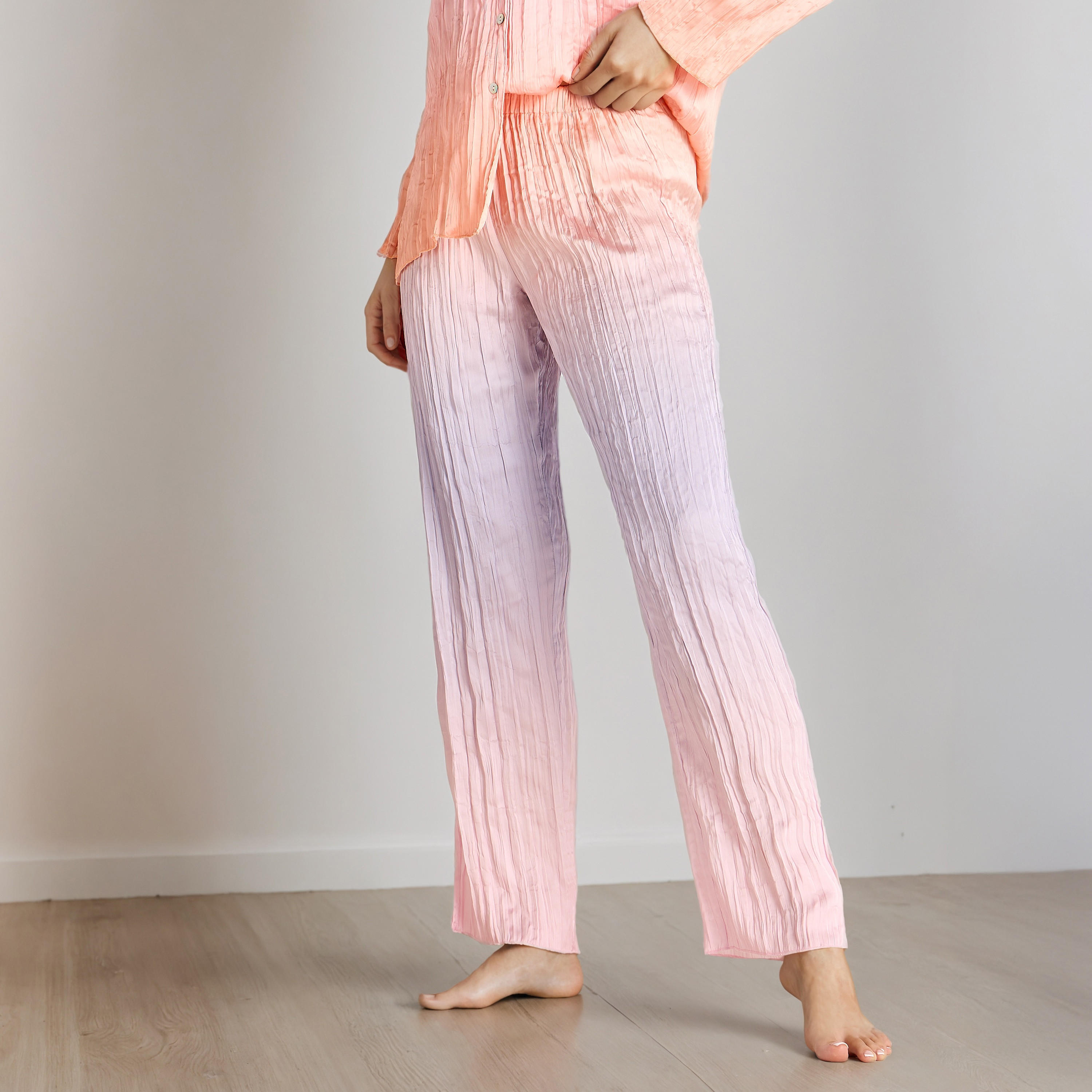 Pyjama Set Button-Down Shirt & Trousers-women-clothing-nightwear-pyjamas-longsets-image-3