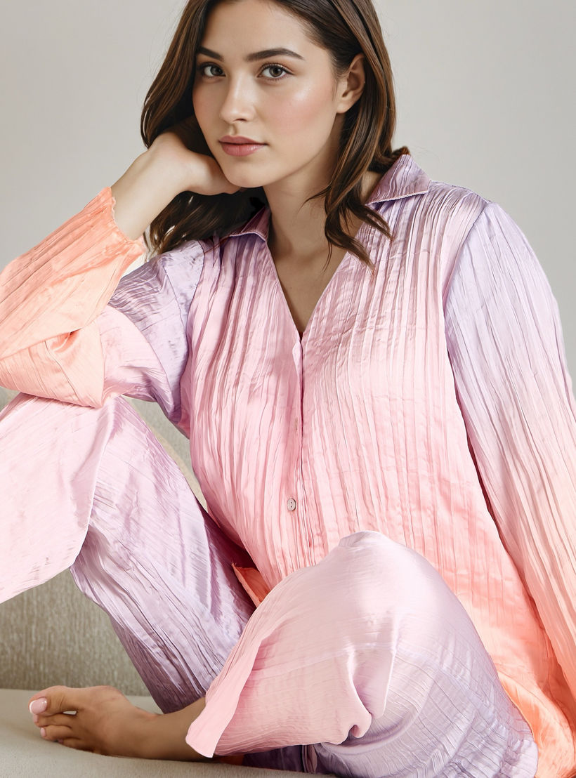 Pyjama Set Button-Down Shirt & Trousers-women-clothing-nightwear-pyjamas-longsets-image-7