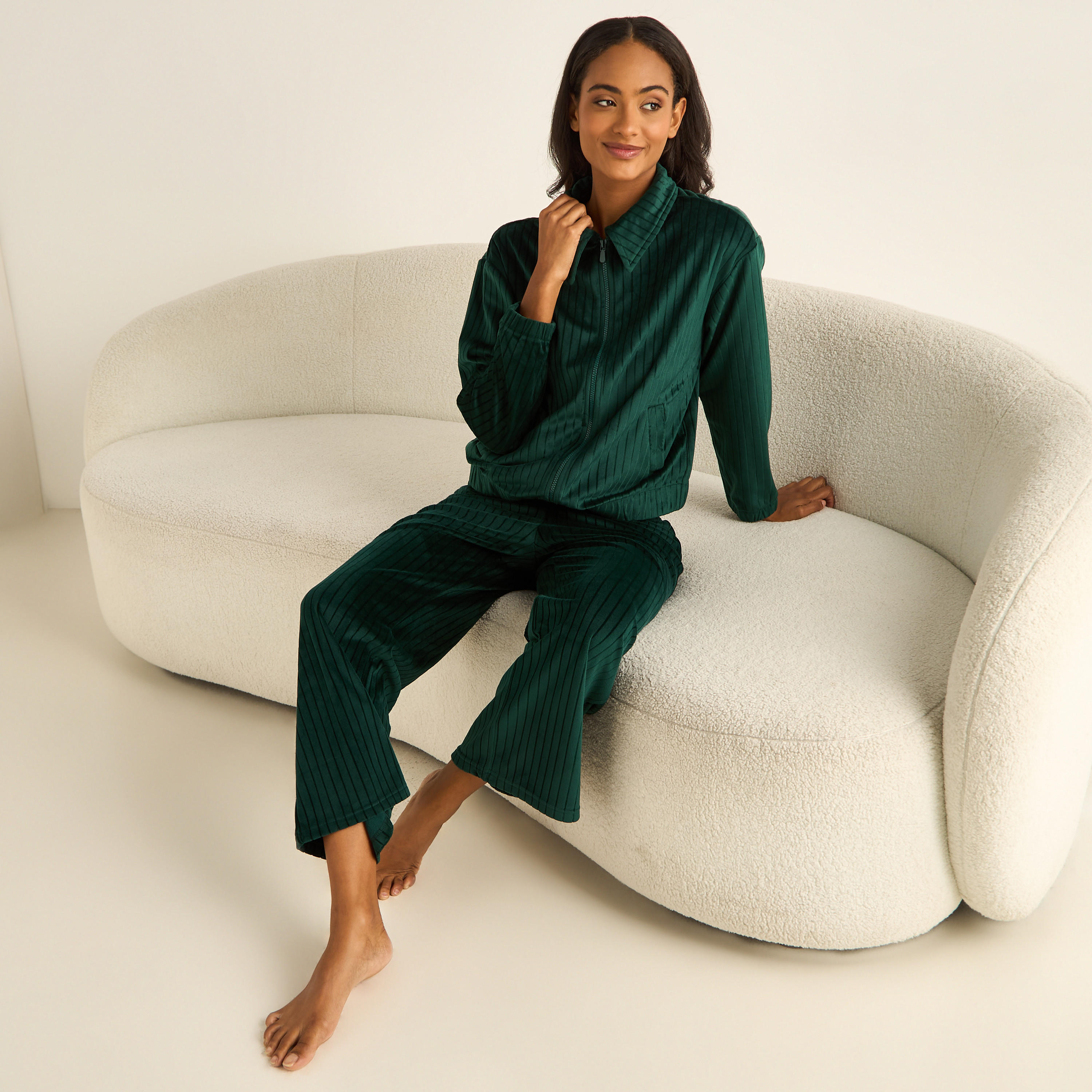 Pyjama Set Collared Shirt & Trousers-women-clothing-nightwear-pyjamas-longsets-image-1