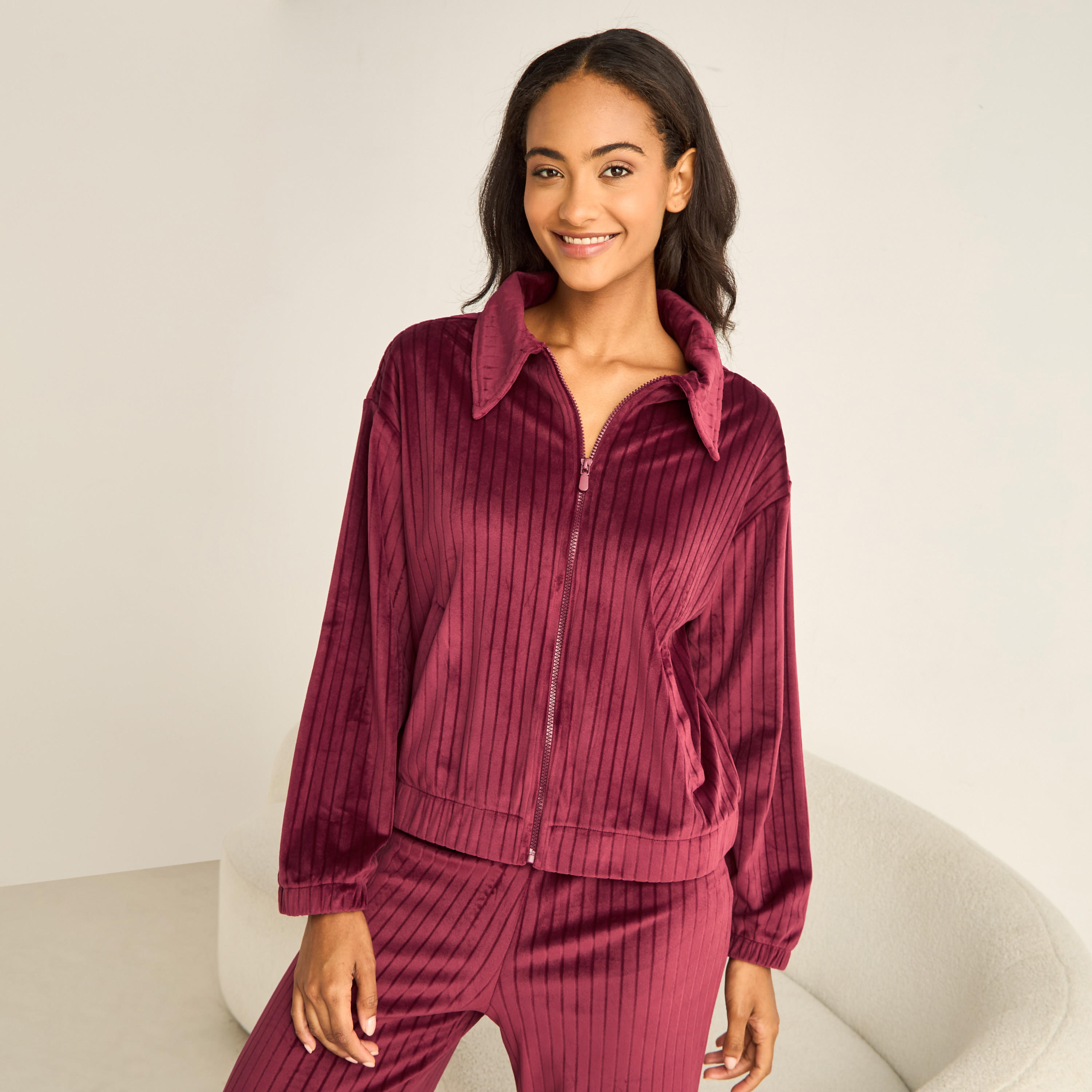Pyjama Set Collared Shirt & Trousers-women-clothing-nightwear-pyjamas-longsets-image-2
