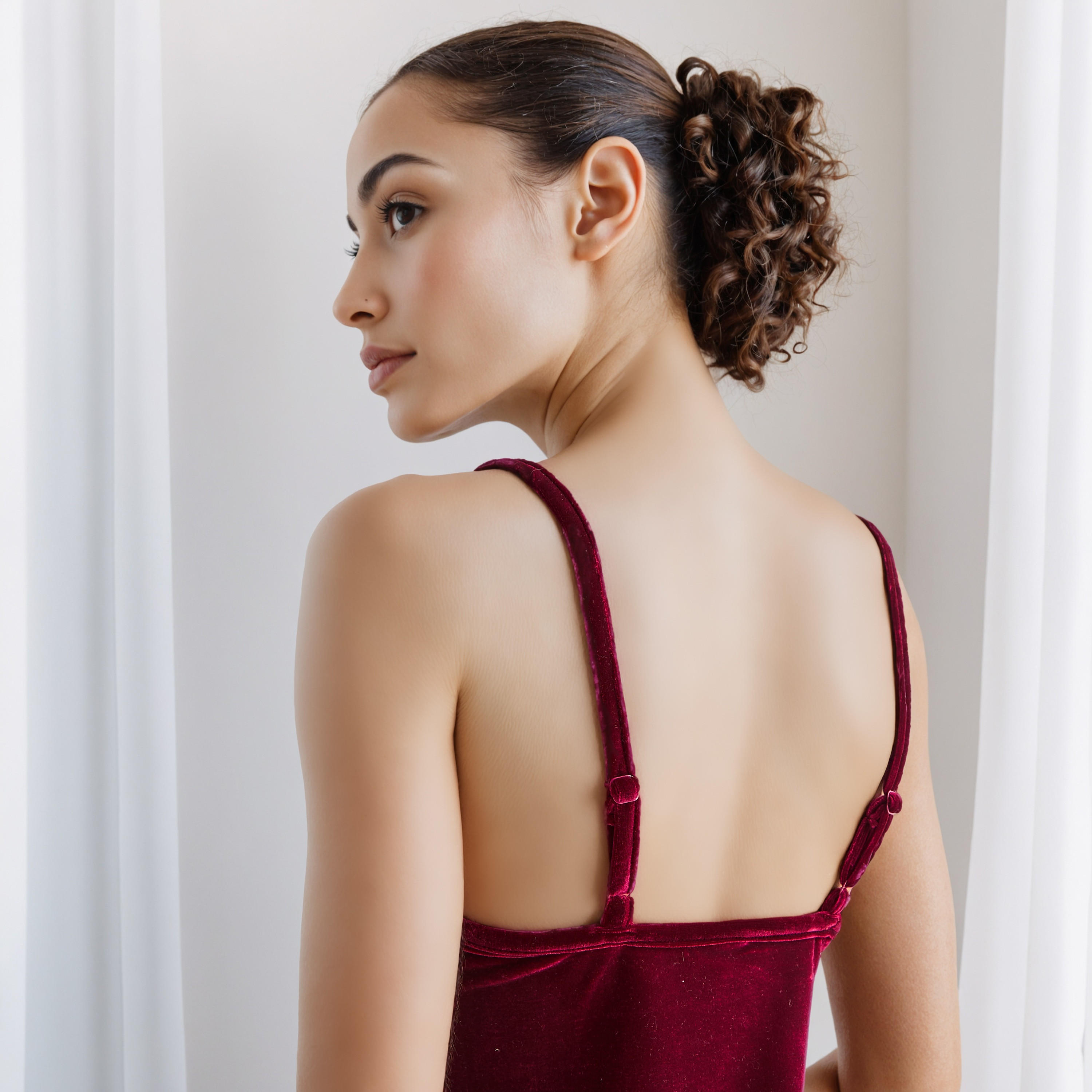 Nighty Polyester Blend with V-neck-women-clothing-nightwear-nighties-image-4