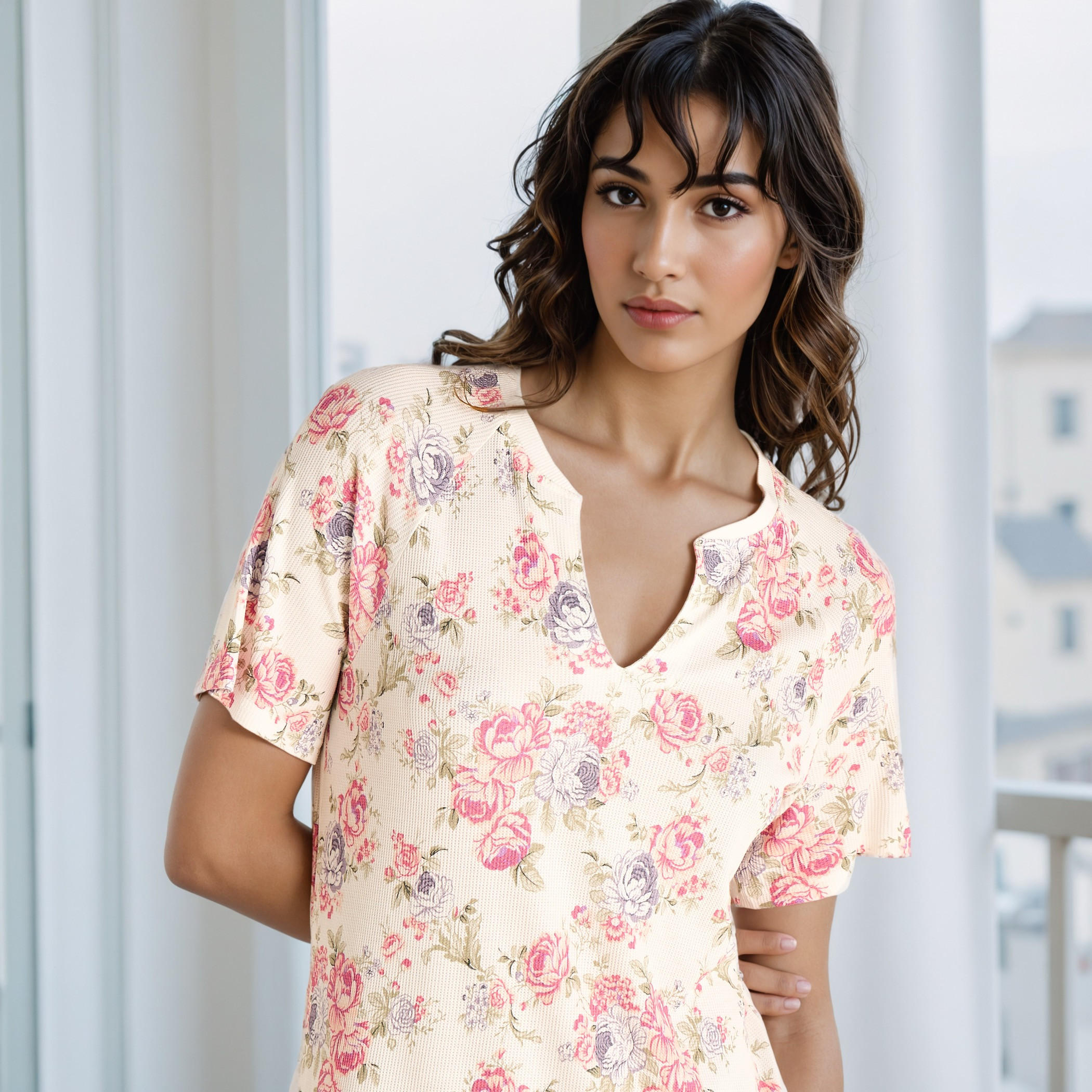 Floral Print Night Dress-women-clothing-nightwear-nighties-image-4