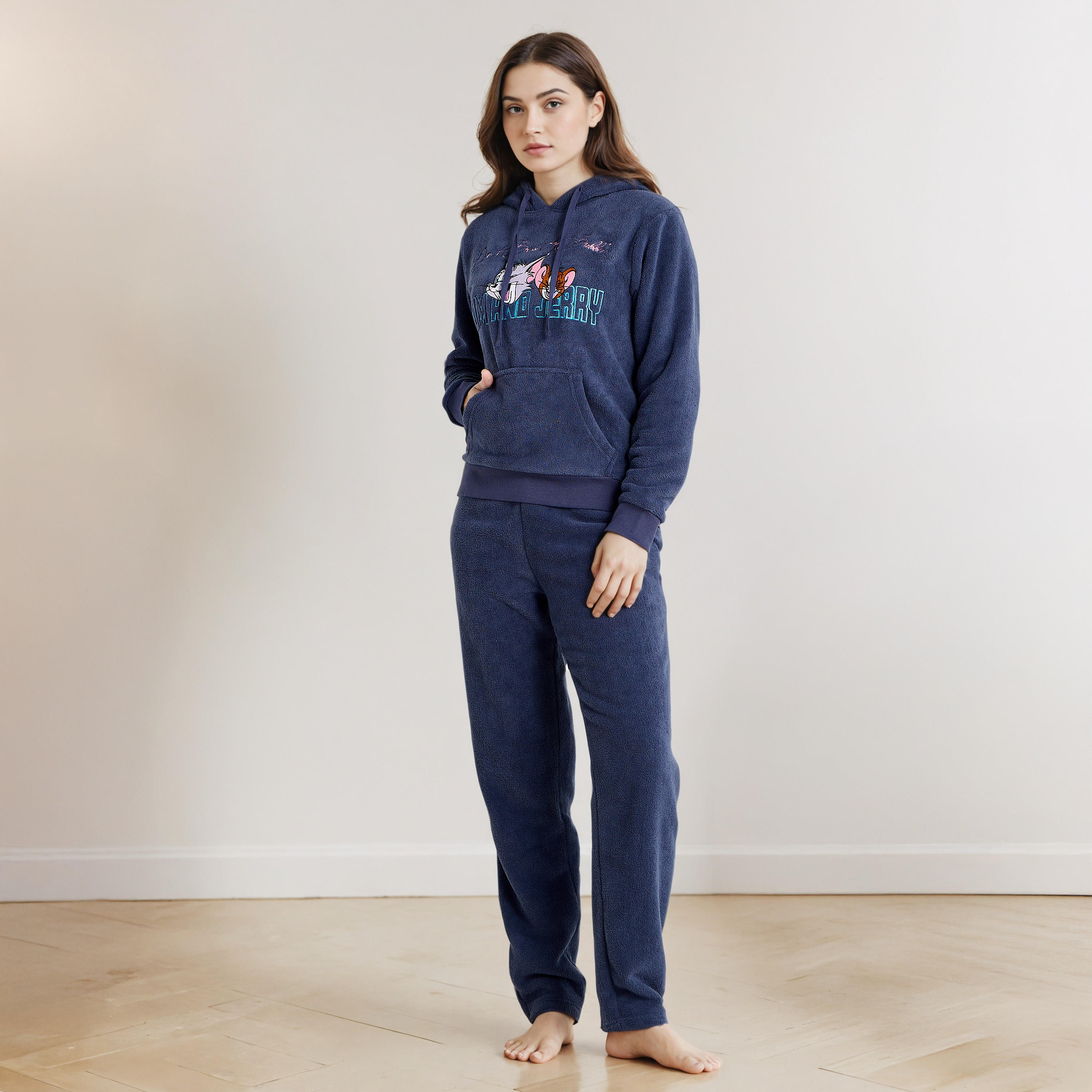 Pyjama Set Hooded Sweatshirt & Trousers-women-clothing-nightwear-pyjamas-longsets-image-1