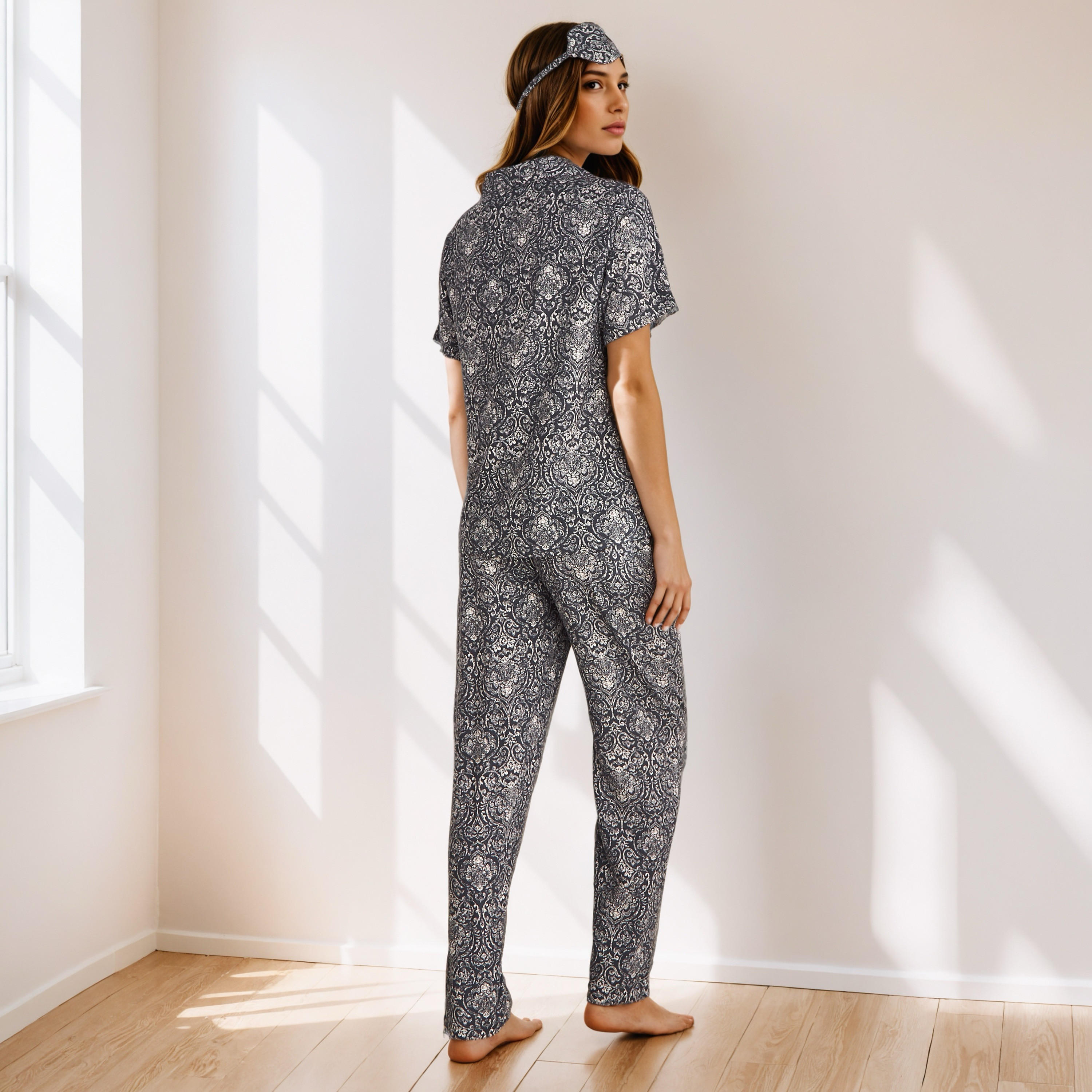 Floral Print Pyjama Set with Eye Mask-women-clothing-nightwear-pyjamas-longsets-image-3