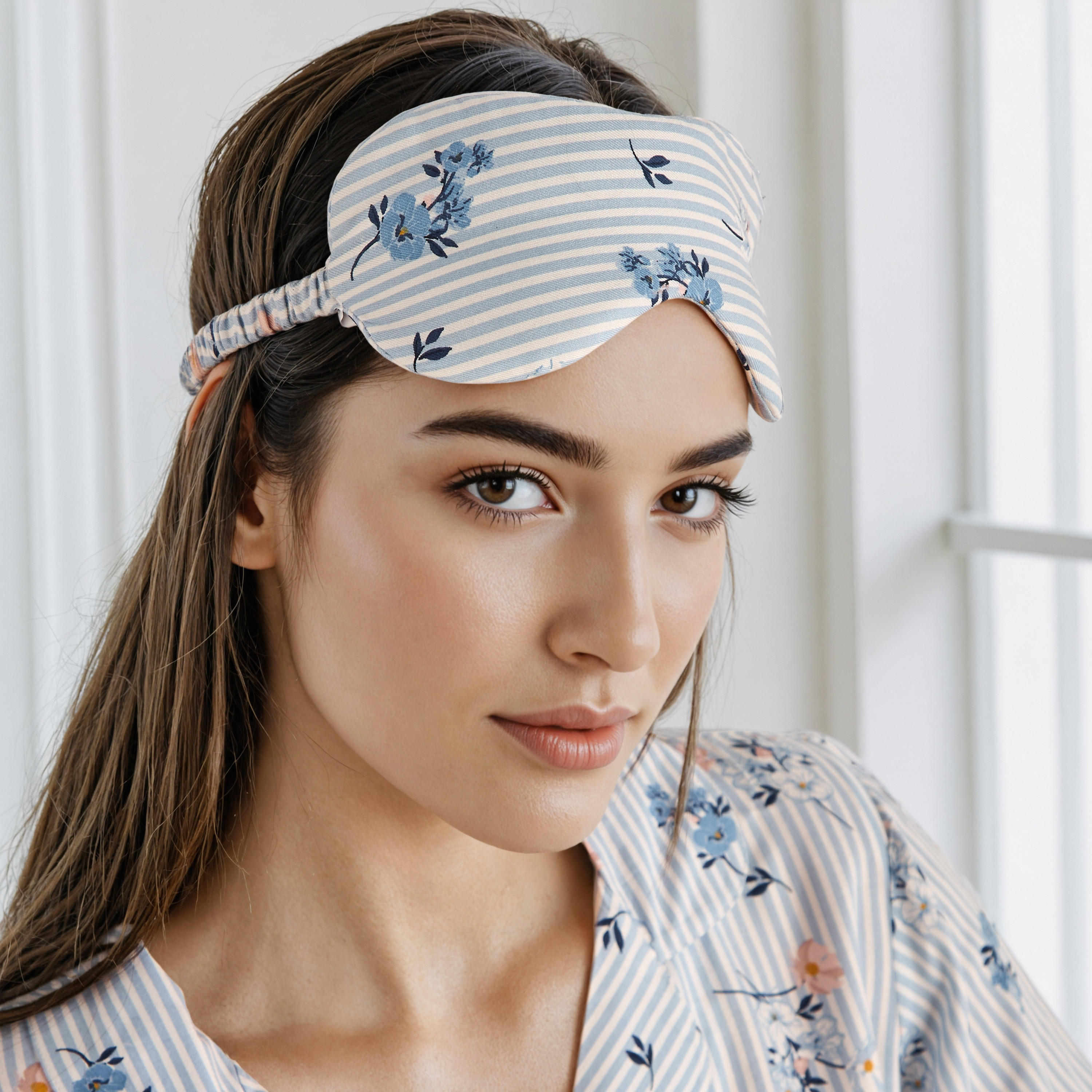 Floral Print Pyjama Set with Eye Mask-women-clothing-nightwear-pyjamas-longsets-image-5