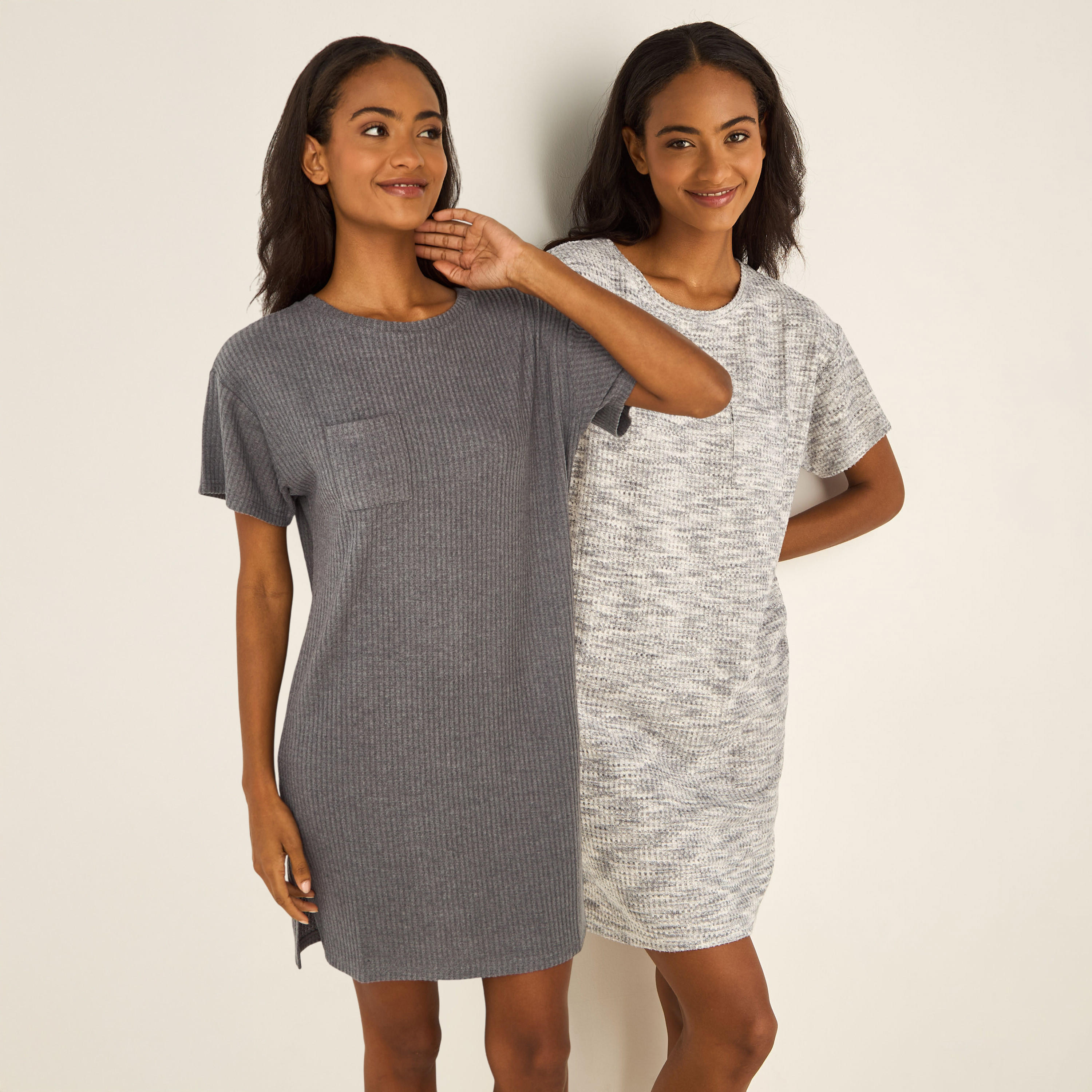 Nighty with Round Neck - Set of 2-women-clothing-nightwear-nighties-image-1