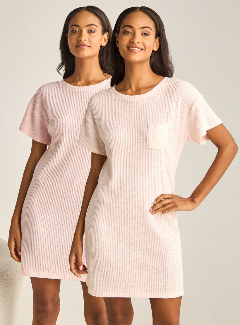 Nighty with Round Neck - Set of 2-women-clothing-nightwear-nighties-image-1