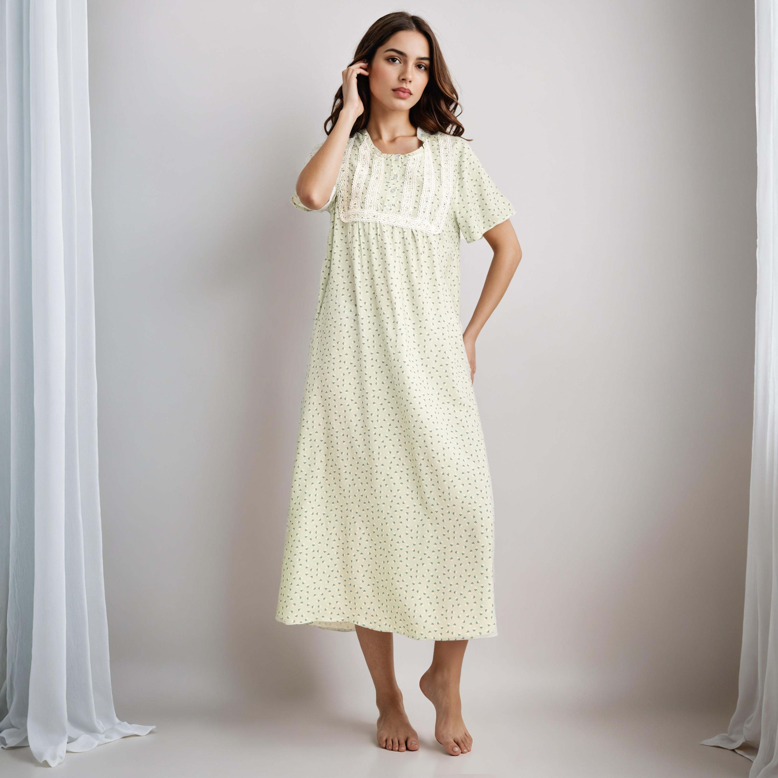 قميص نوم رايون بأكمام قصيرة-women-clothing-nightwear-nighties-image-1