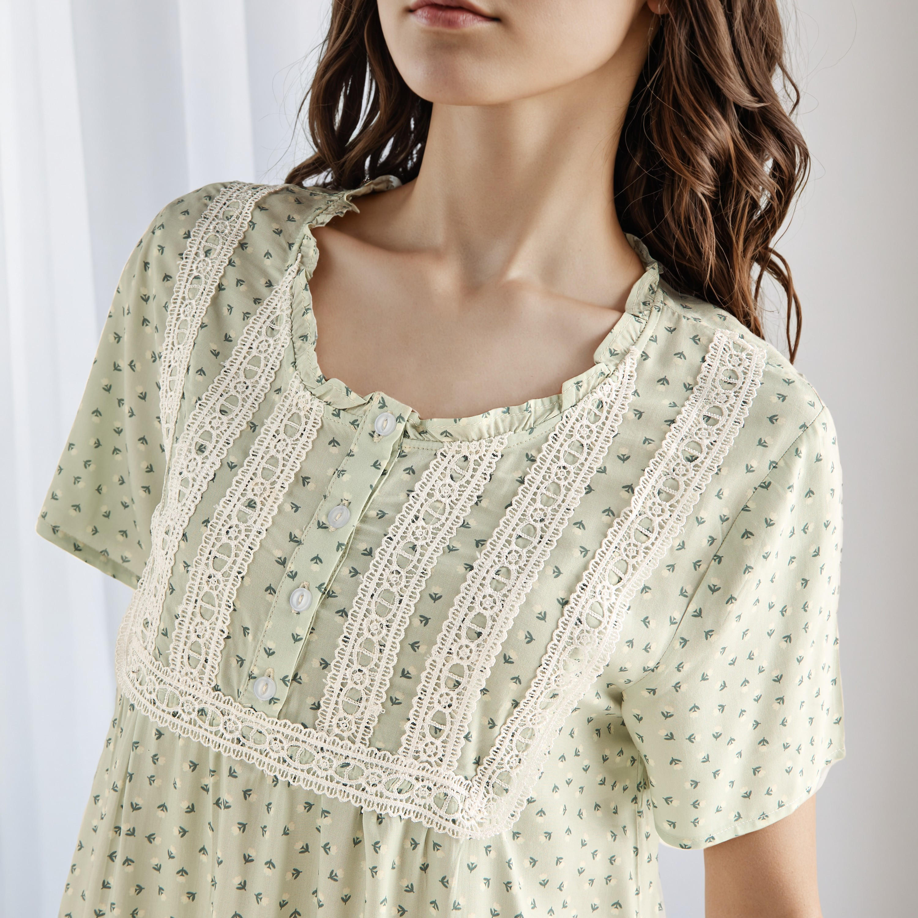 Night Gown Short Sleeves Rayon-women-clothing-nightwear-nighties-image-3
