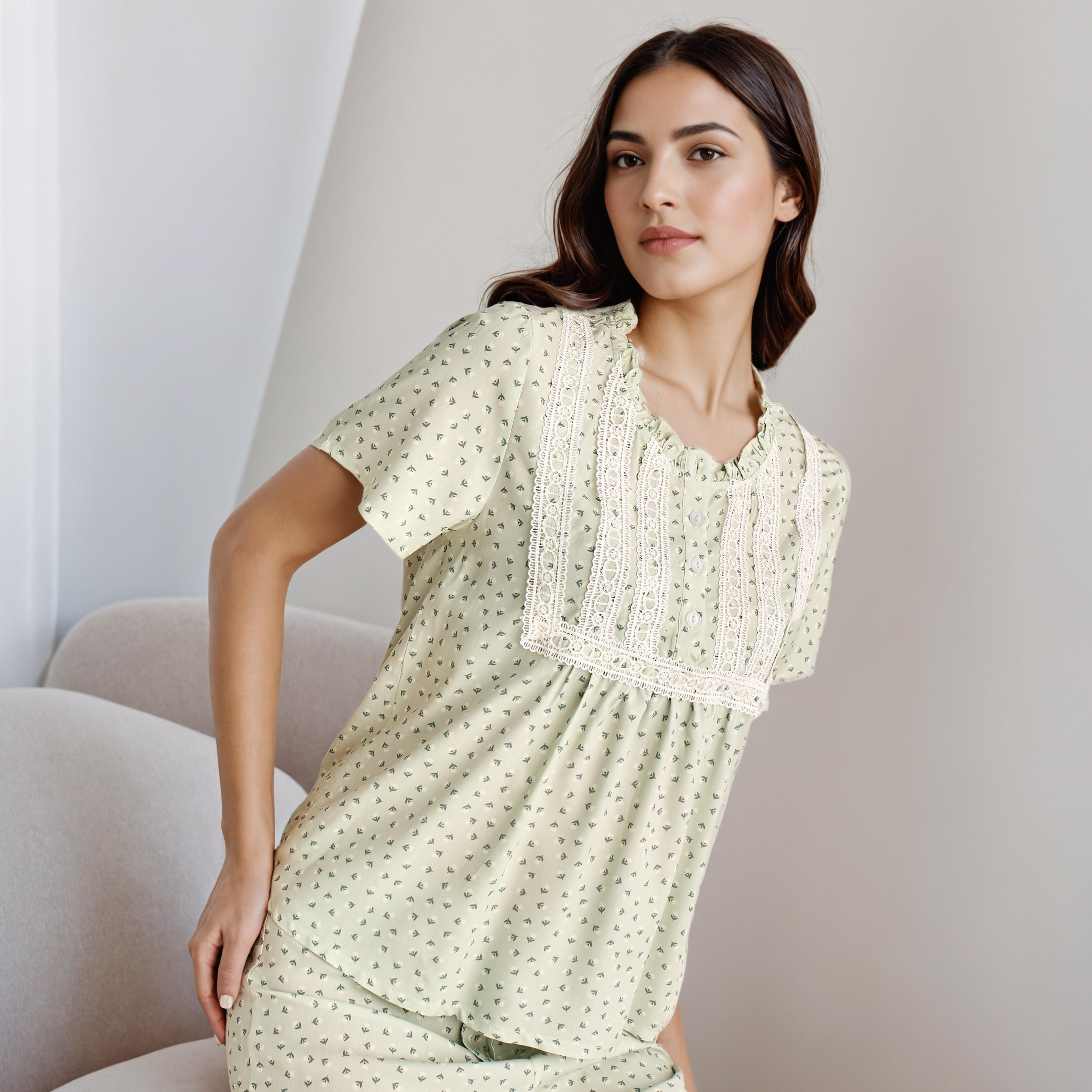 Pyjama Set Top and Trousers Rayon-women-clothing-nightwear-pyjamas-longsets-image-2