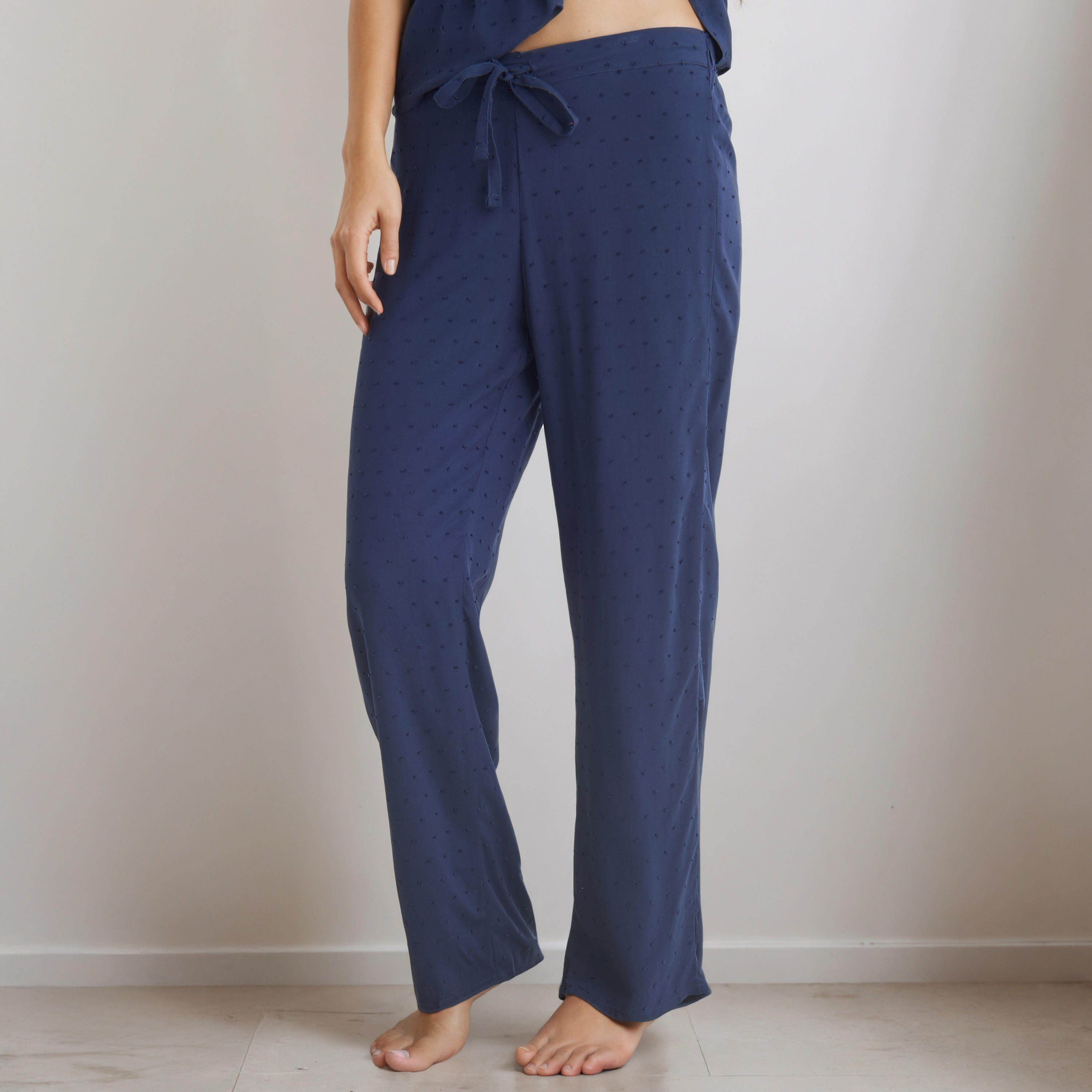 طقم بيجاما رايون بلوزة بأزرار وبنطلون-women-clothing-nightwear-pyjamas-longsets-image-3