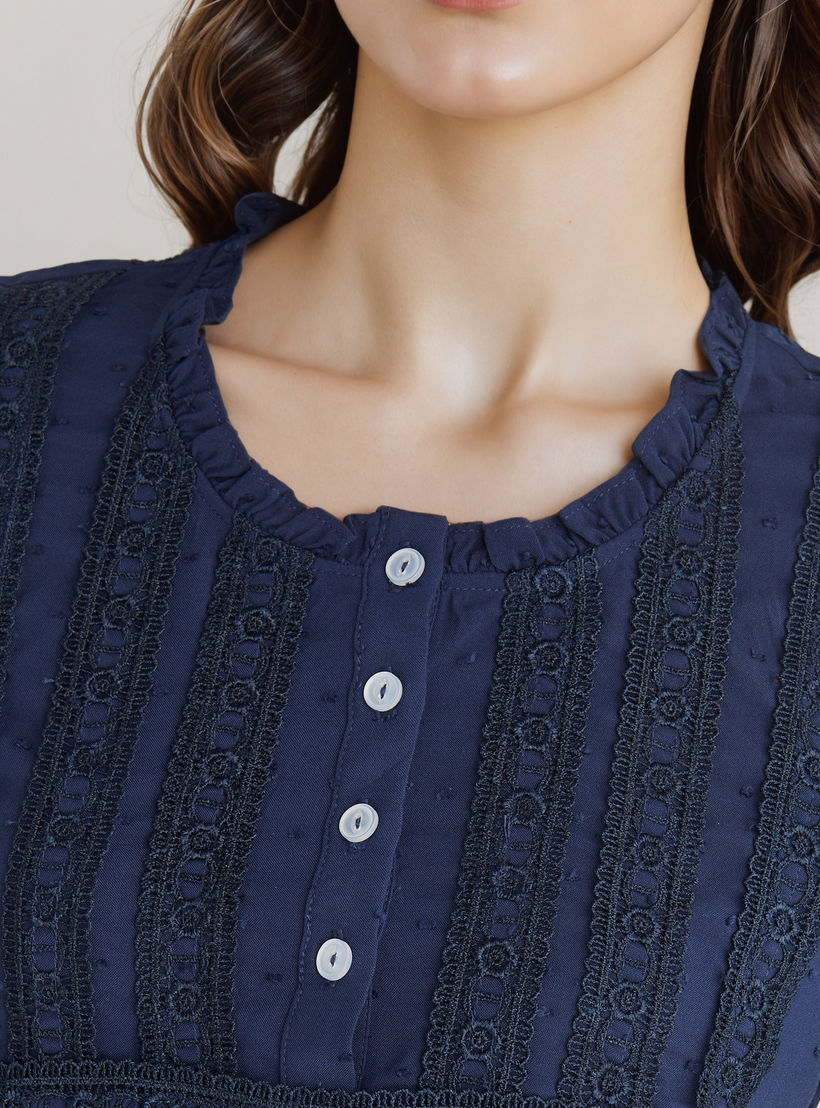 طقم بيجاما رايون بلوزة بأزرار وبنطلون-women-clothing-nightwear-pyjamas-longsets-image-6