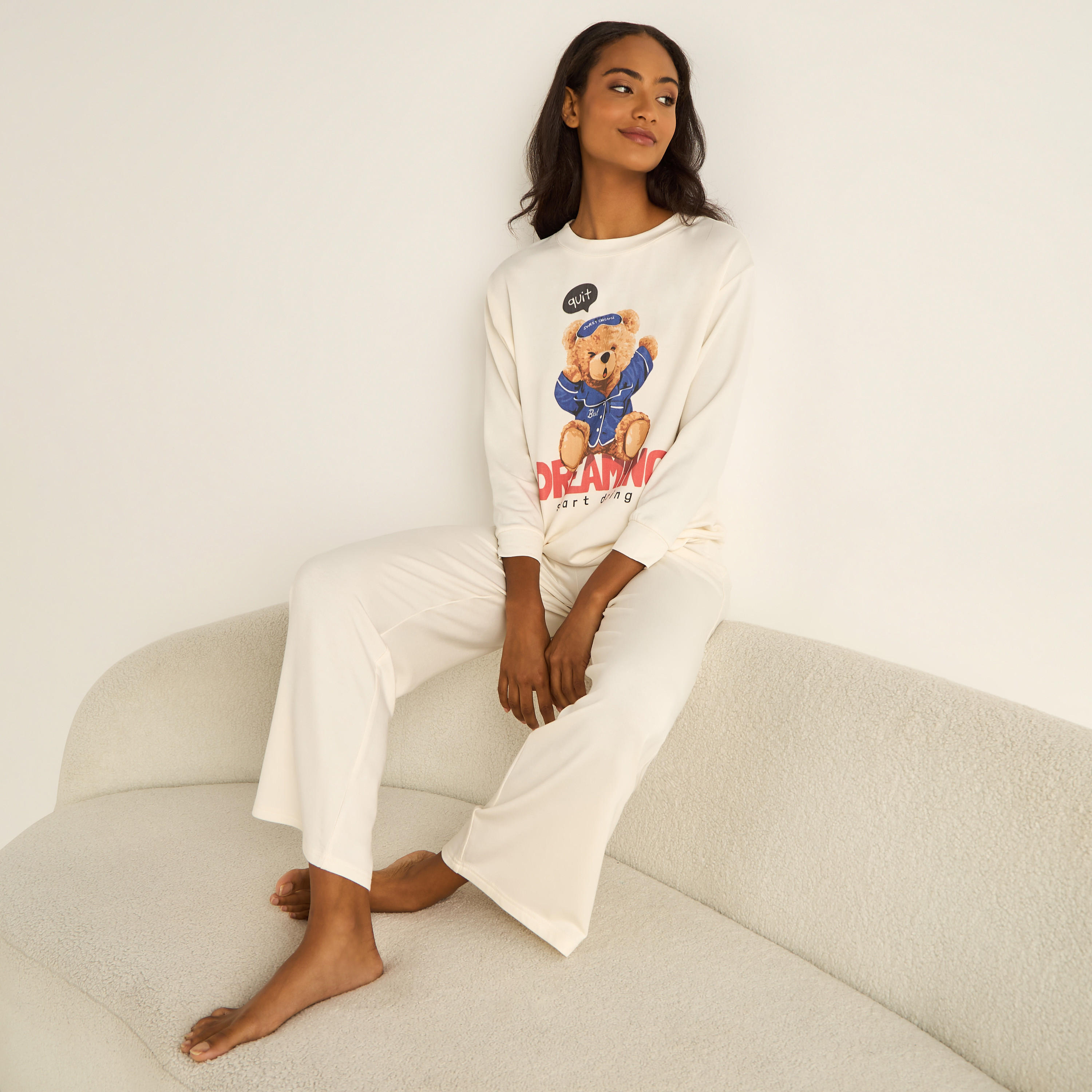 طقم بنطلون بيجاما وتيشيرت-women-clothing-nightwear-pyjamas-longsets-image-6