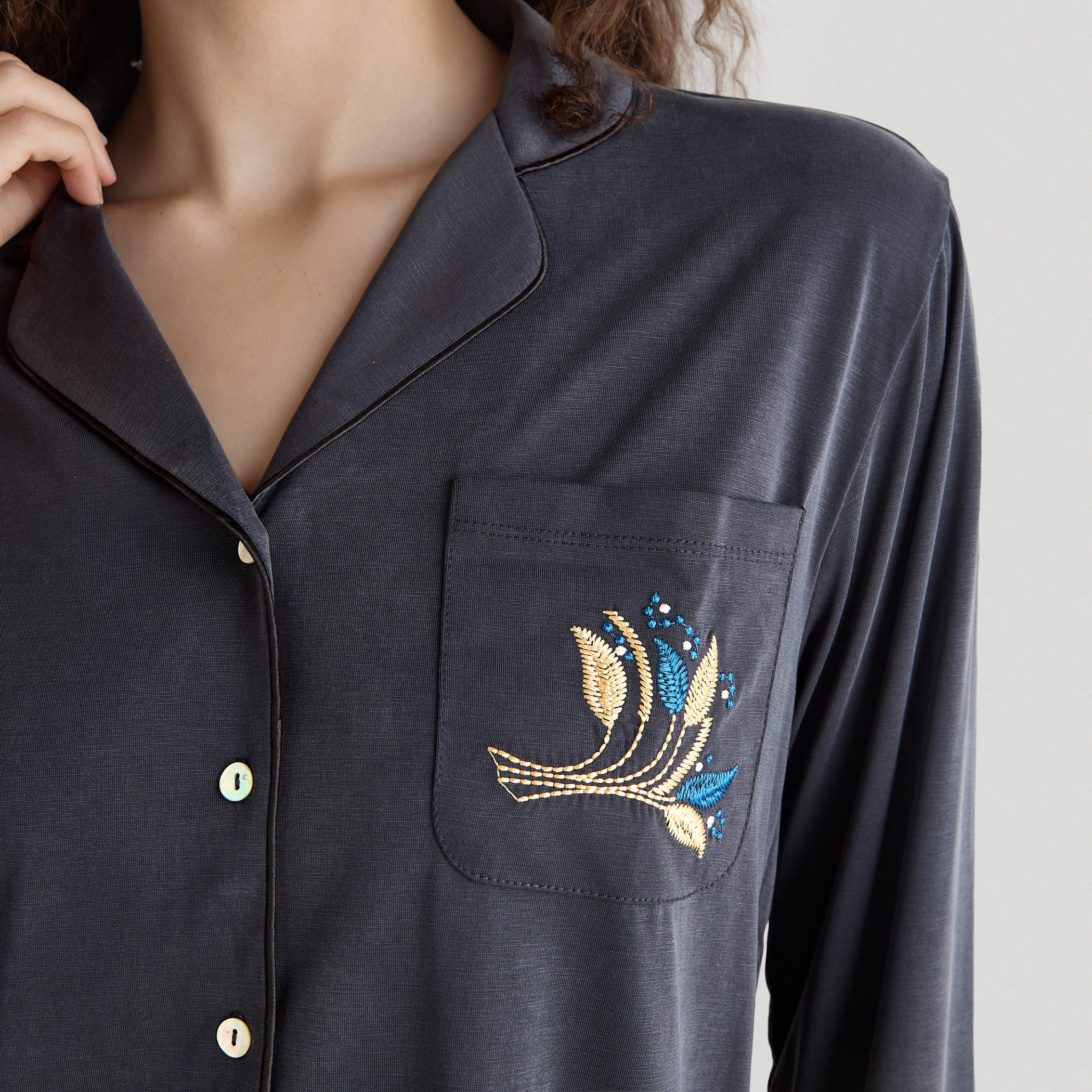 Embroidered Pyjama Set-women-clothing-nightwear-pyjamas-longsets-image-5