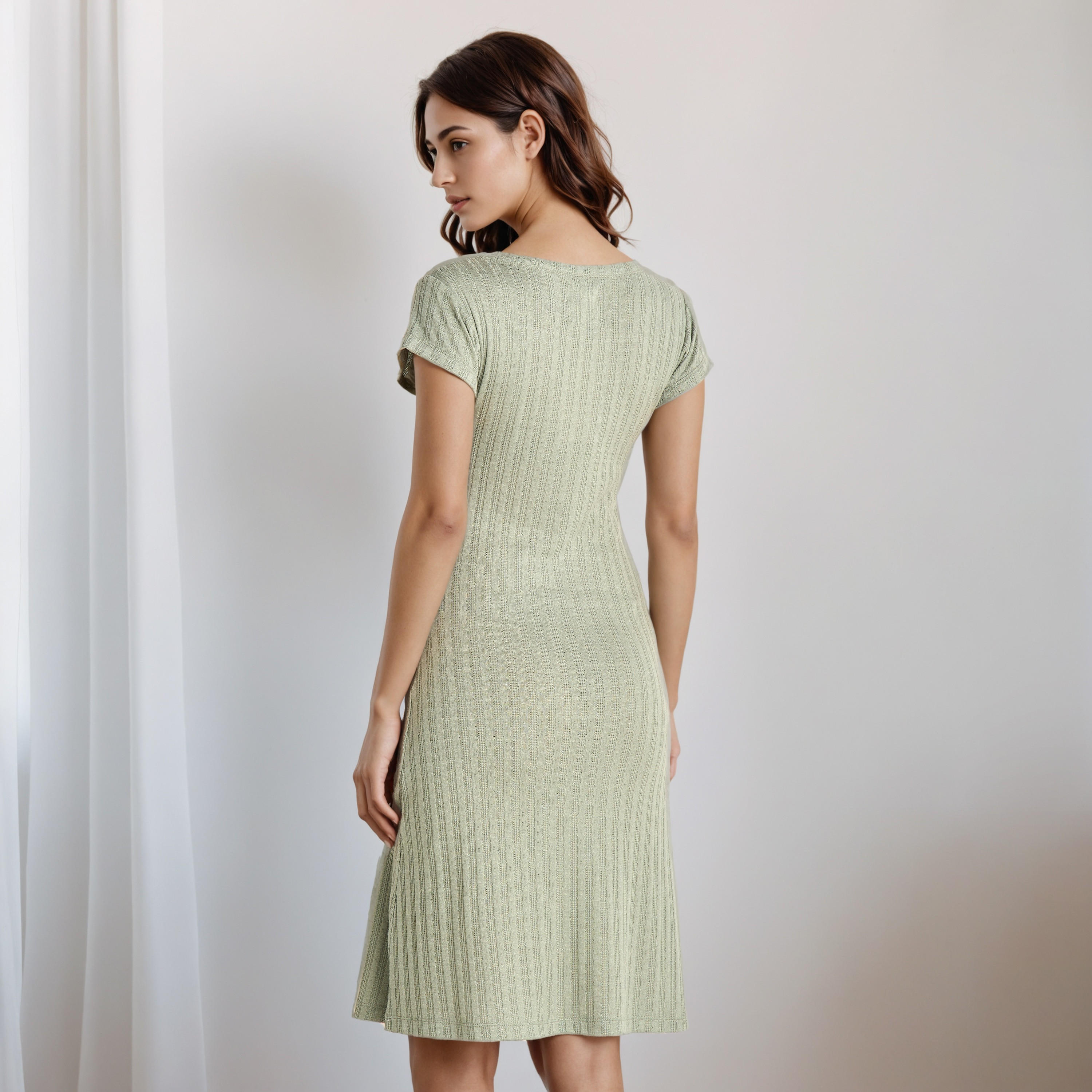 Nighty Viscose Blend with Tie-Up Neck-women-clothing-nightwear-nighties-image-3