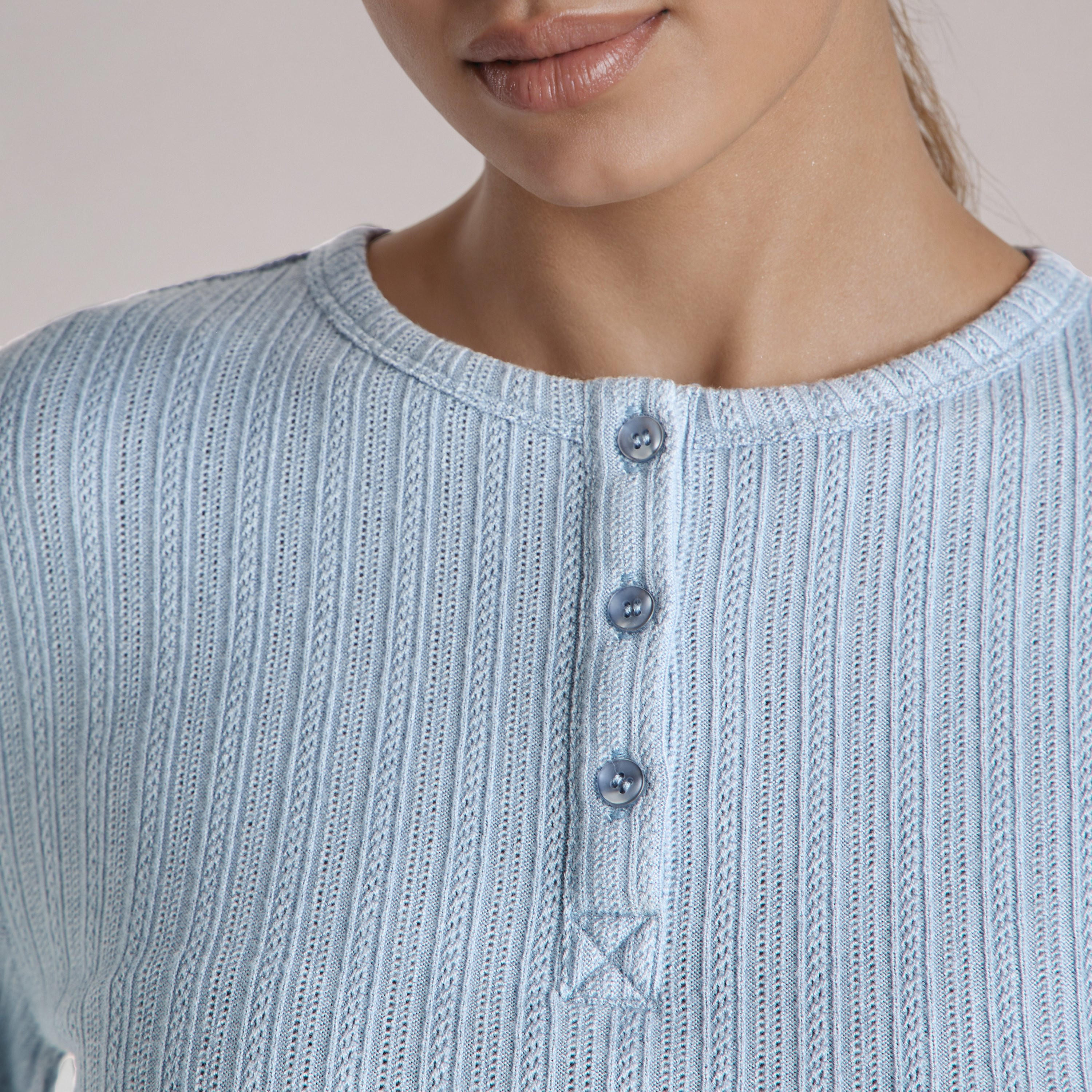 Pyjama Set Textured Top & Trousers Polyester Blend-women-clothing-nightwear-pyjamas-longsets-image-3
