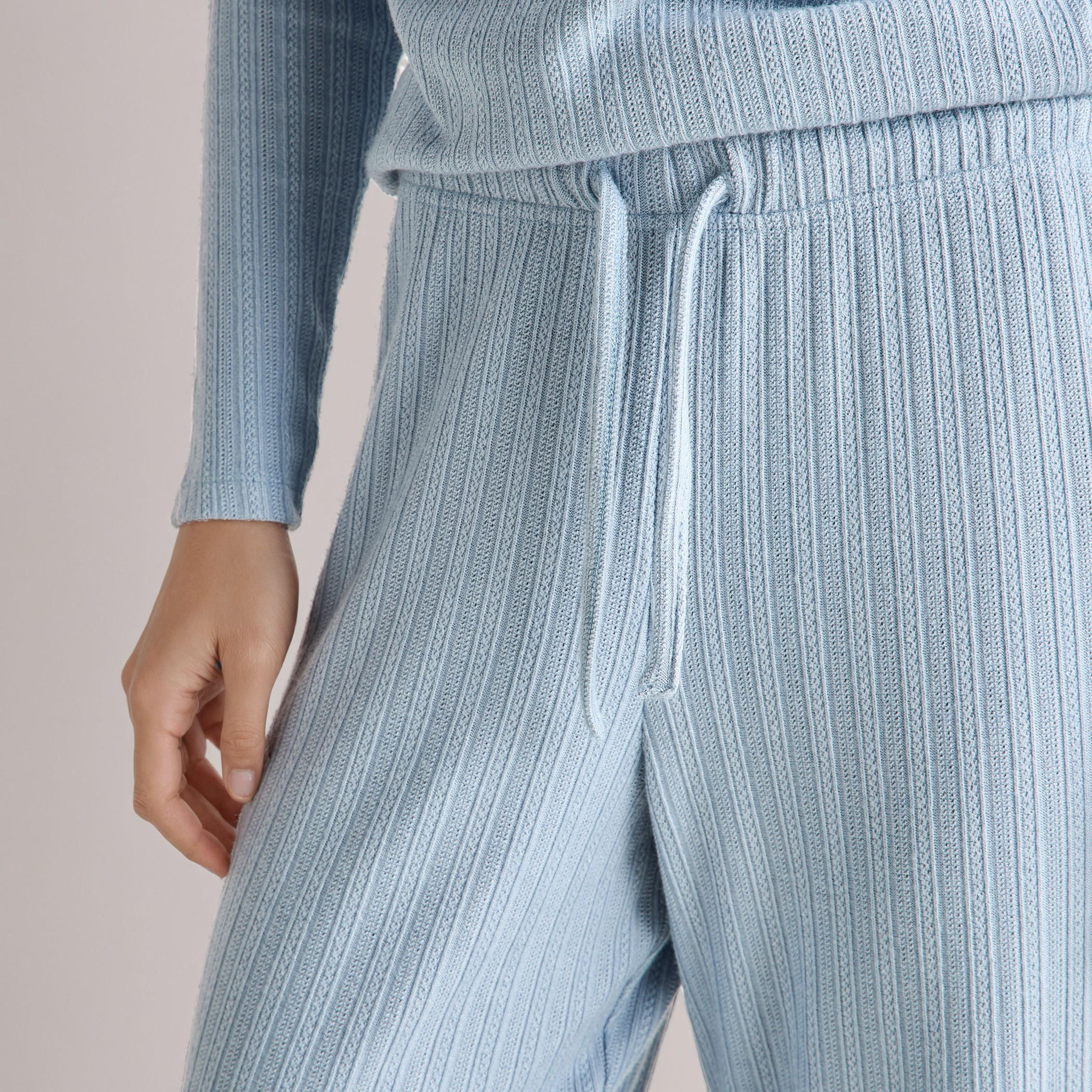 Pyjama Set Textured Top & Trousers Polyester Blend-women-clothing-nightwear-pyjamas-longsets-image-6