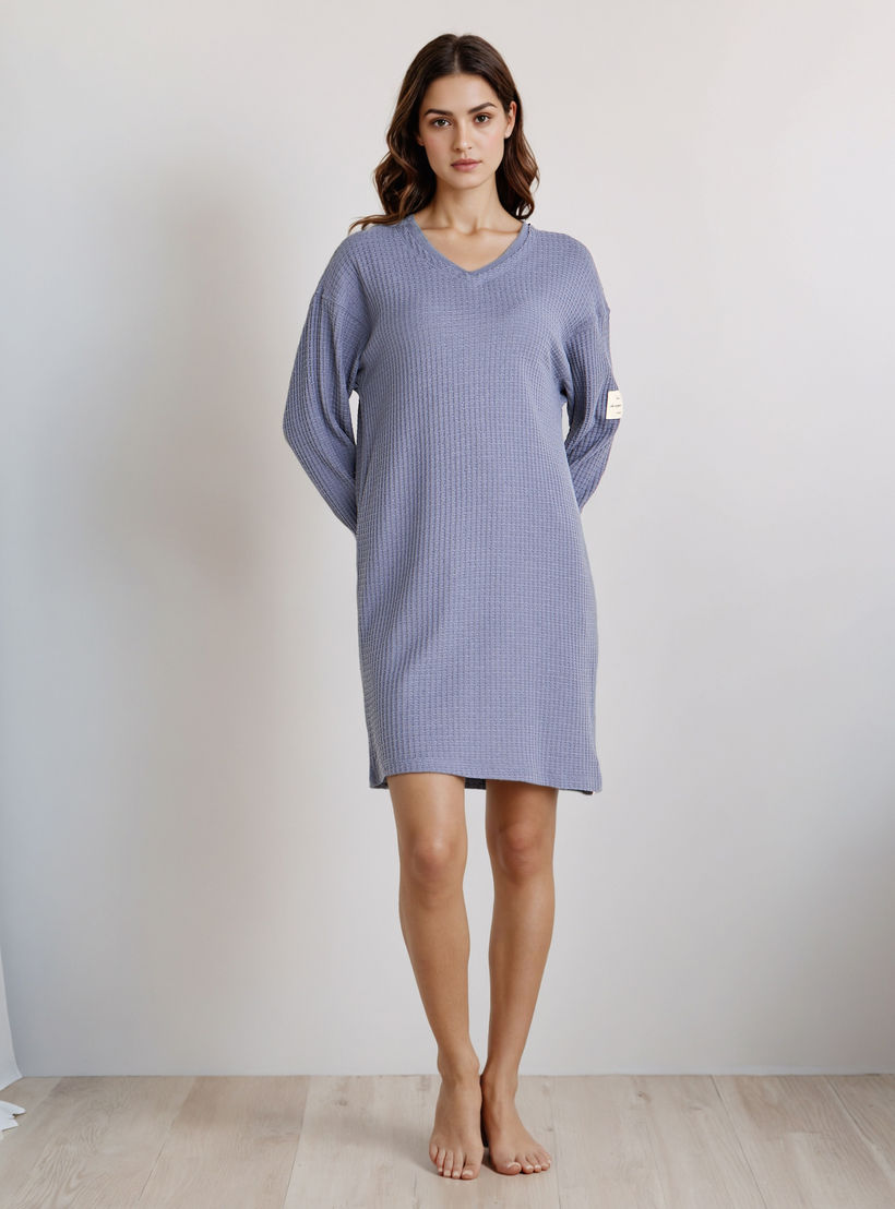 Nighty with V-neck-women-clothing-nightwear-nighties-image-2