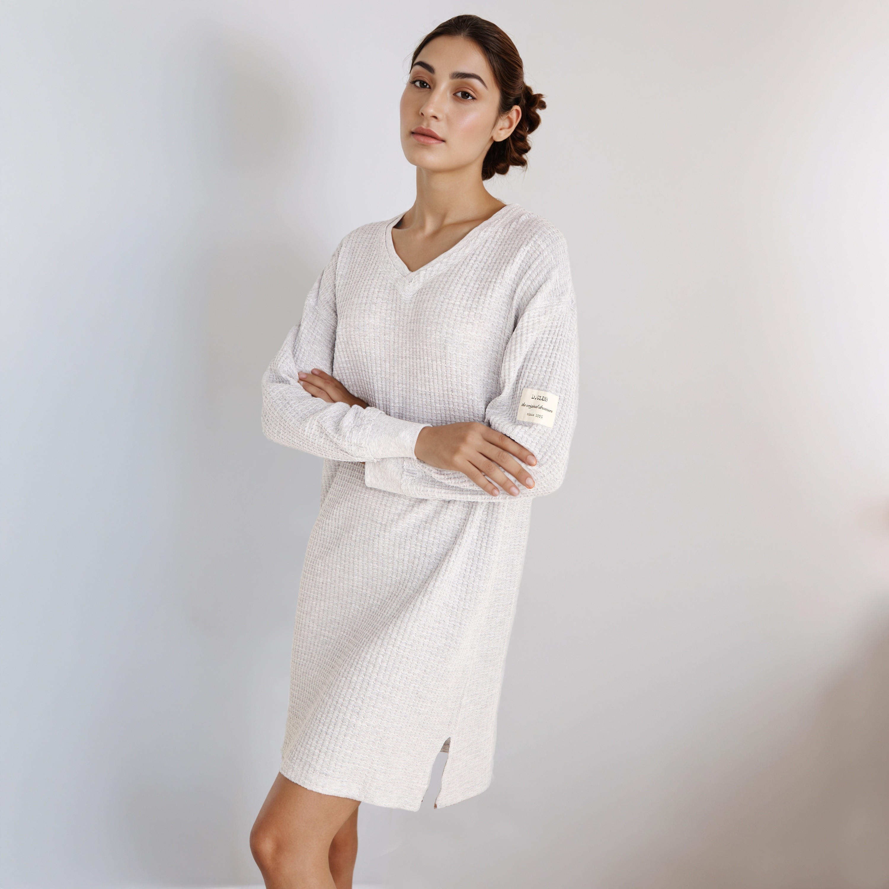 Nighty with V-neck-women-clothing-nightwear-nighties-image-1