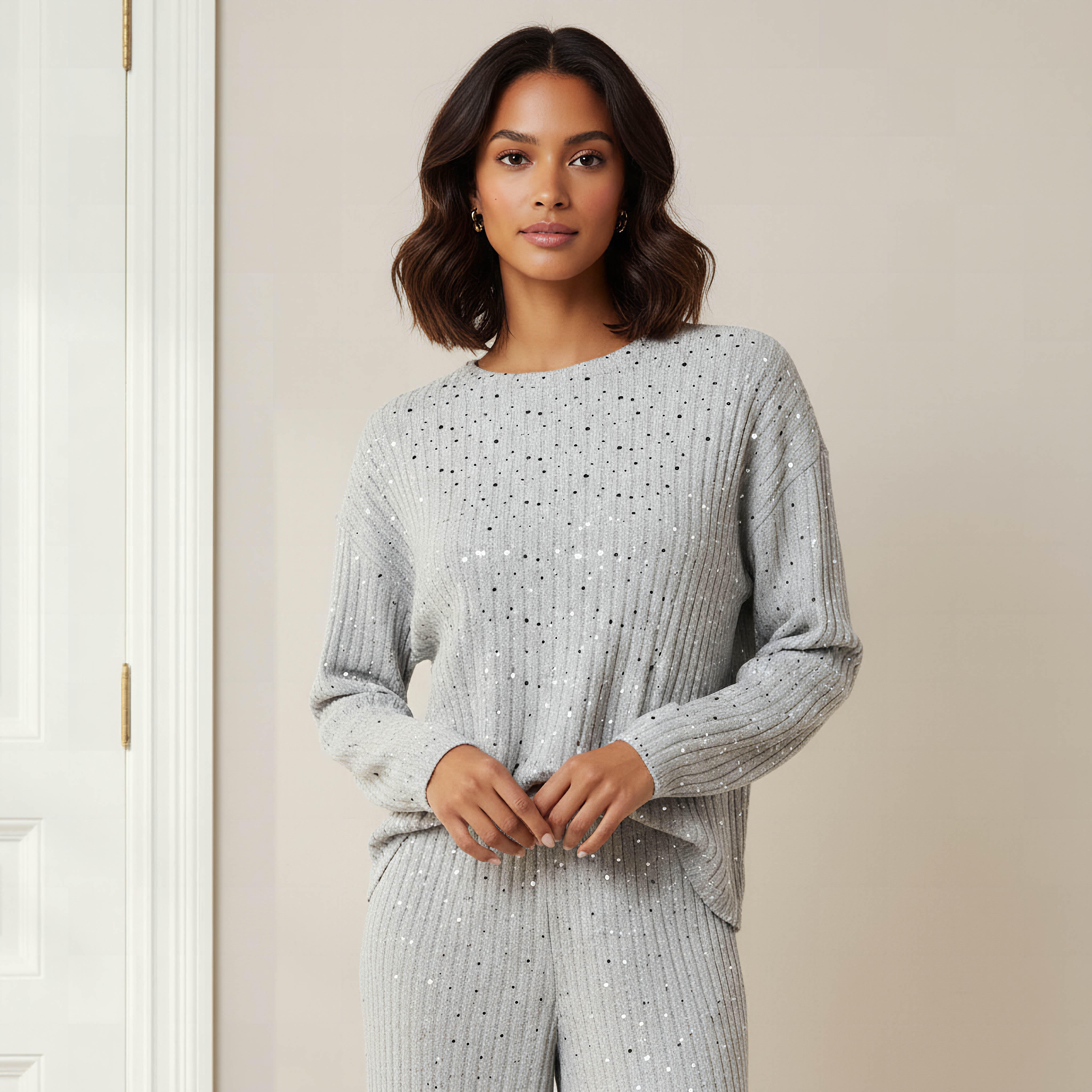 Pyjama Set Ribbed Top & Trousers-women-clothing-nightwear-pyjamas-longsets-image-2