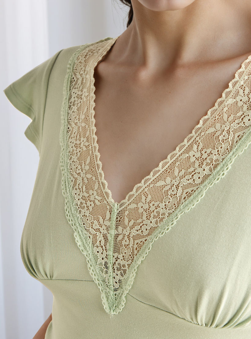 Pyjama Set Lace Trim Top & Trousers-women-clothing-nightwear-pyjamas-longsets-image-6