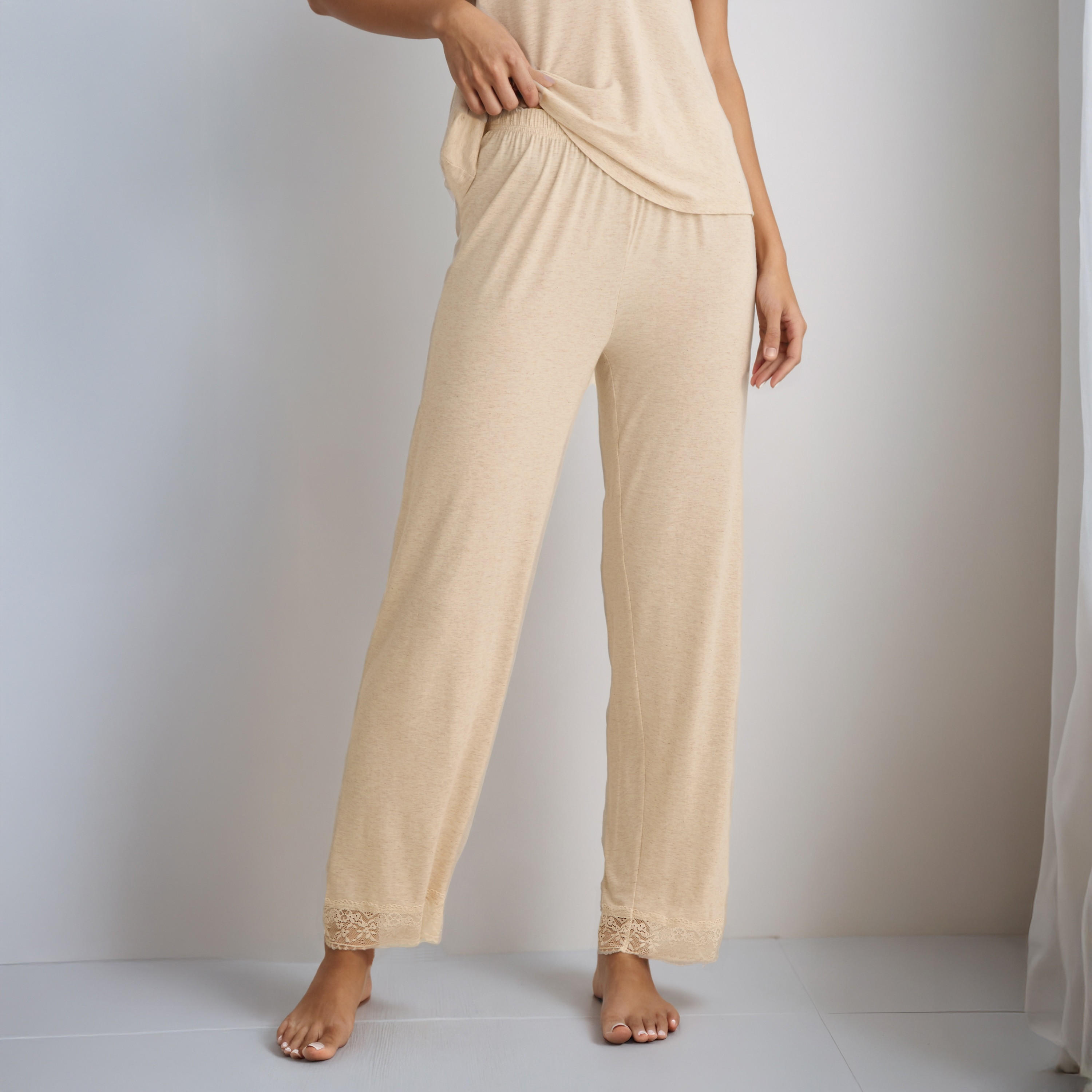 Pyjama Set Lace Trim Top & Trousers-women-clothing-nightwear-pyjamas-longsets-image-4