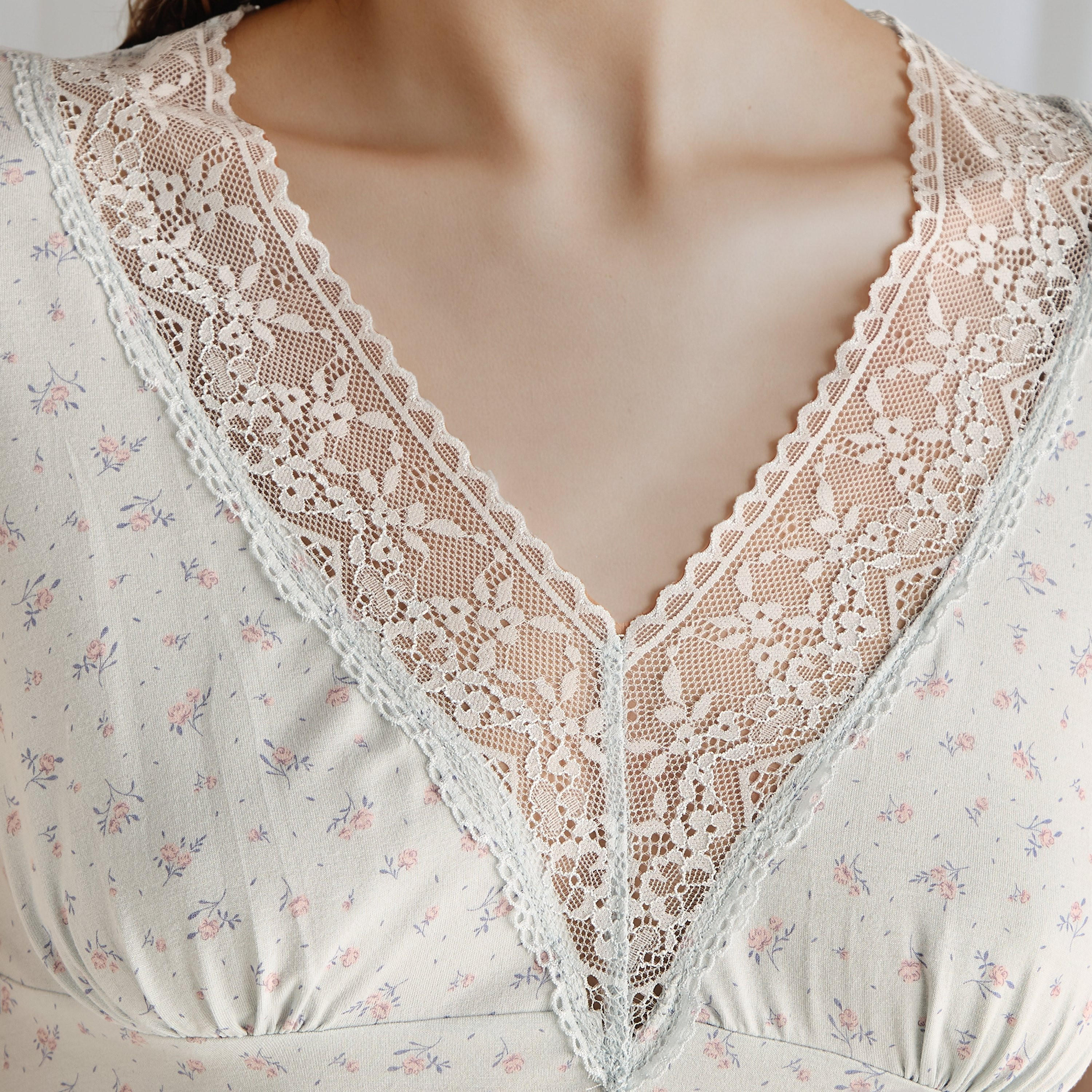 Pyjama Set Lace Trim Top & Trousers-women-clothing-nightwear-pyjamas-longsets-image-5