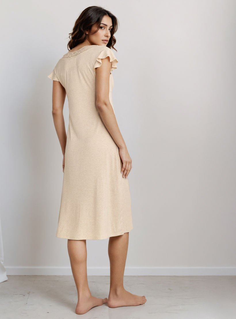 قميص نوم ميدي وحواف دانتيل-women-clothing-nightwear-nighties-image-3