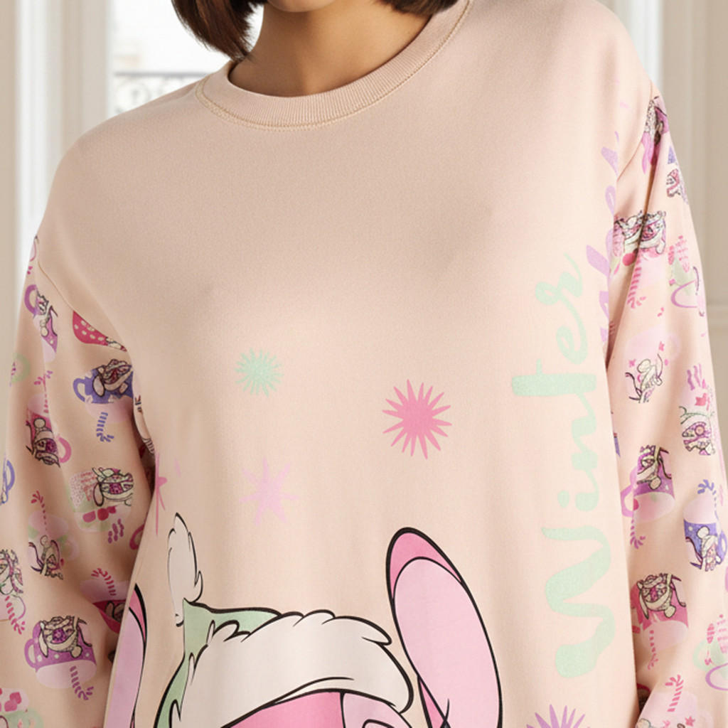 قميص نوم بأكمام طويلة بطبعات ملائكة-women-clothing-nightwear-nighties-image-4