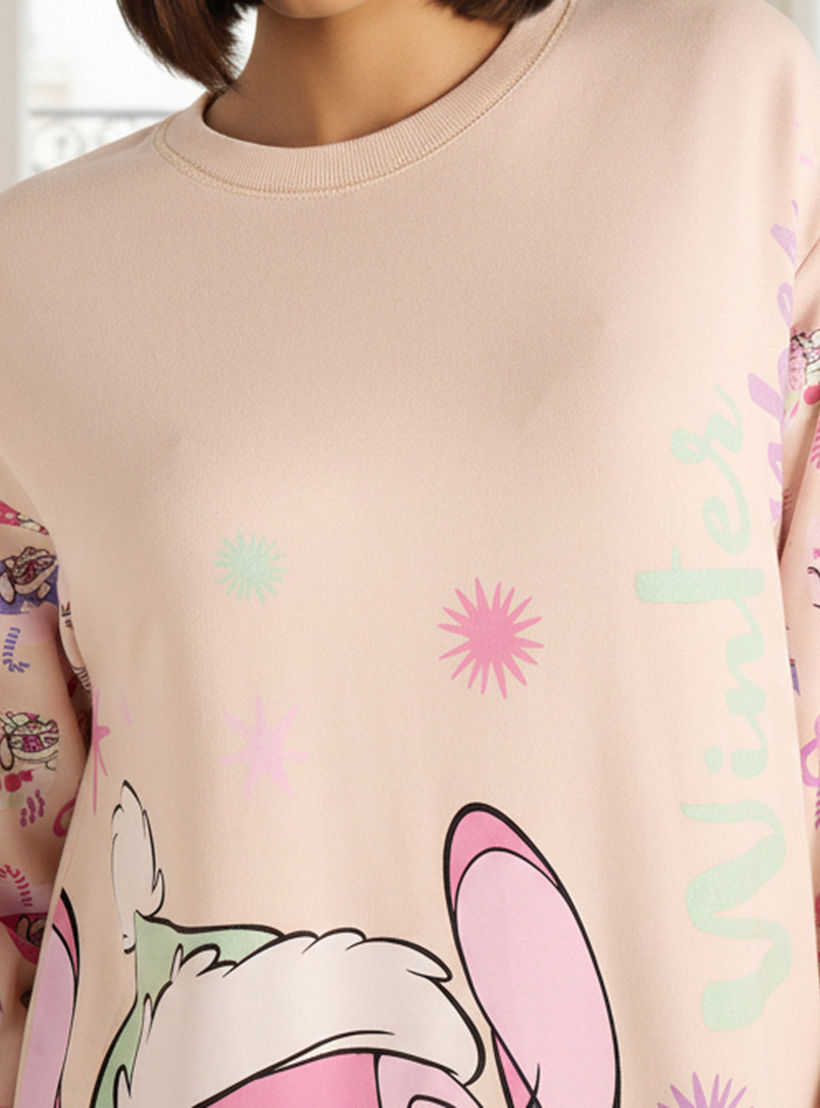قميص نوم بأكمام طويلة بطبعات ملائكة-women-clothing-nightwear-nighties-image-4