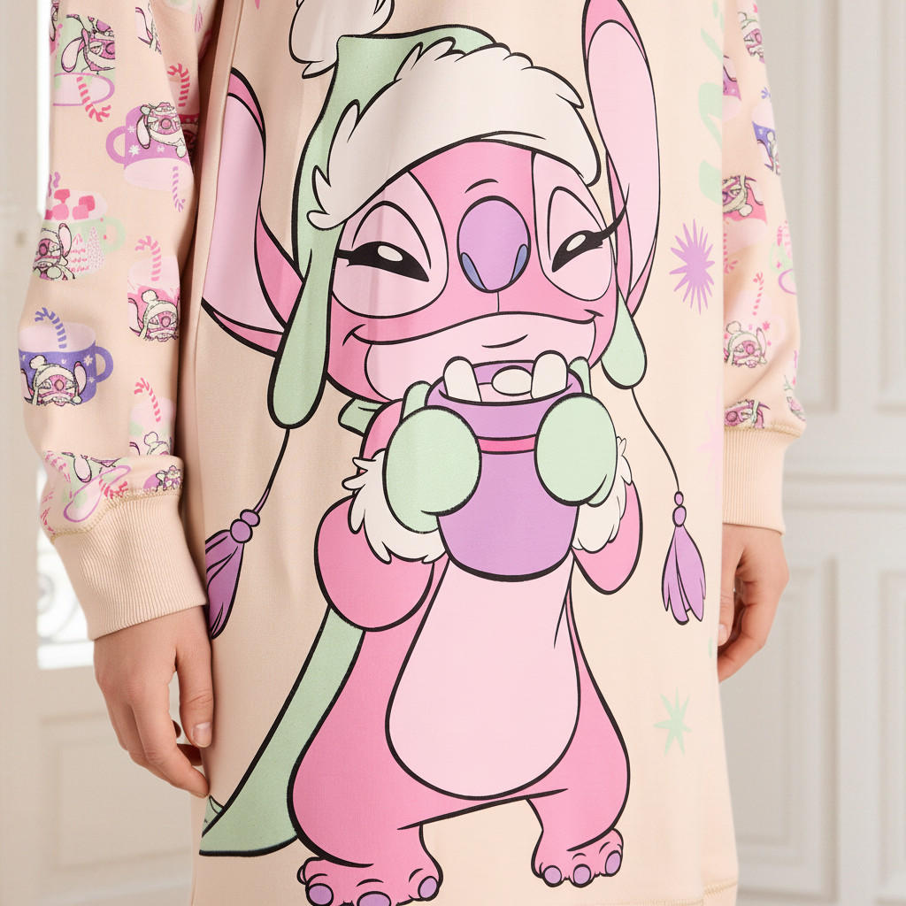 قميص نوم بأكمام طويلة بطبعات ملائكة-women-clothing-nightwear-nighties-image-5