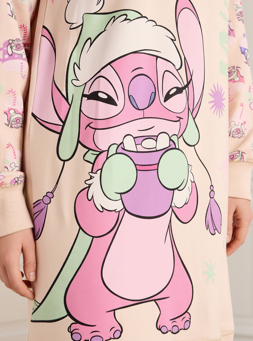 قميص نوم بأكمام طويلة بطبعات ملائكة-women-clothing-nightwear-nighties-image-5