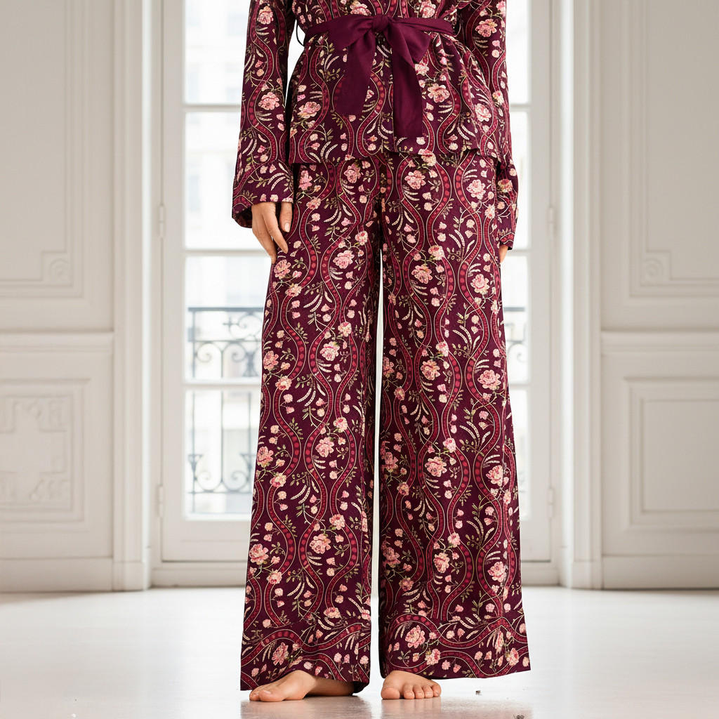 Pyjama Set Shirt & Trousers Viscose-women-clothing-nightwear-pyjamas-longsets-image-4