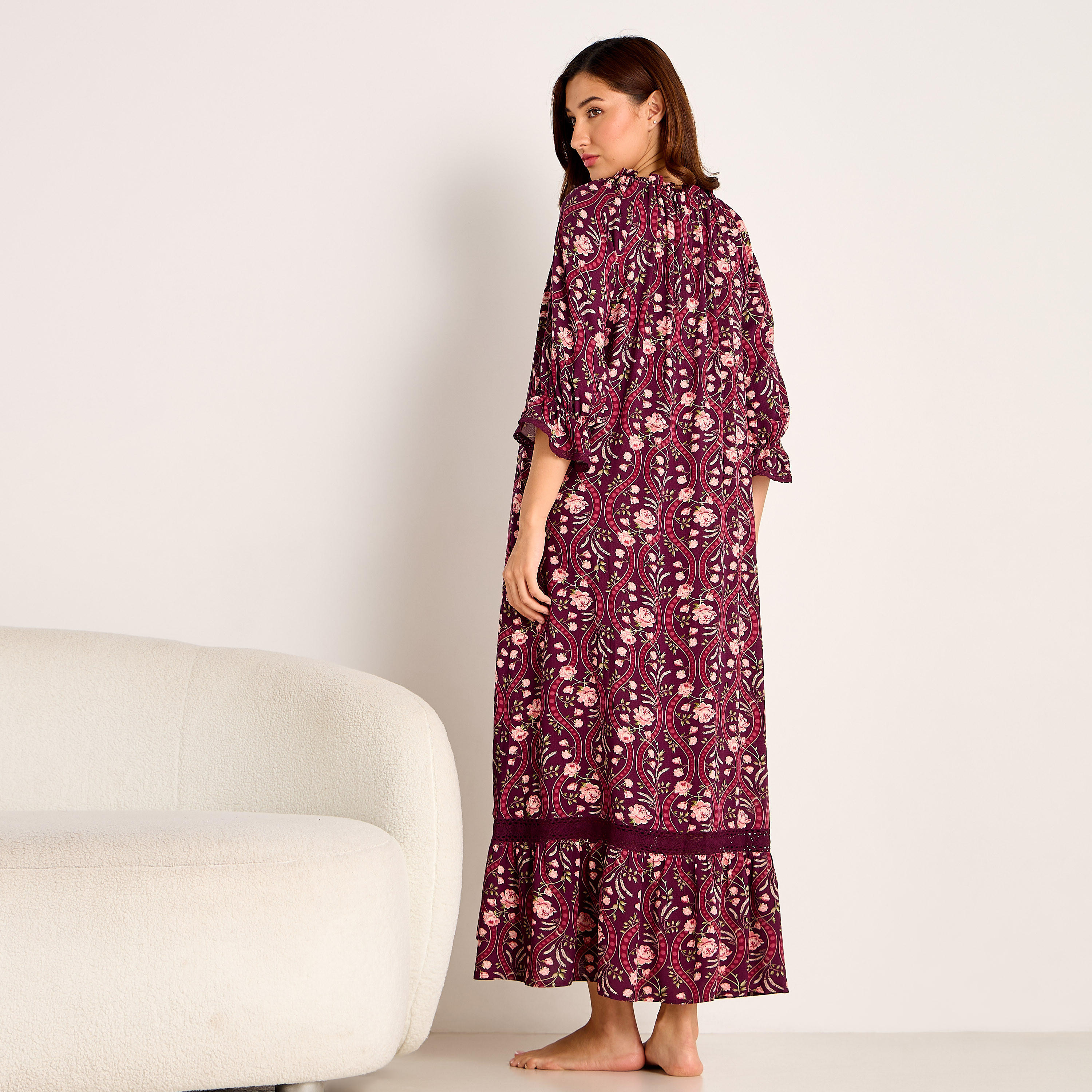 Nighty Maxi Length Viscose with Round Neck-women-clothing-nightwear-nighties-image-3