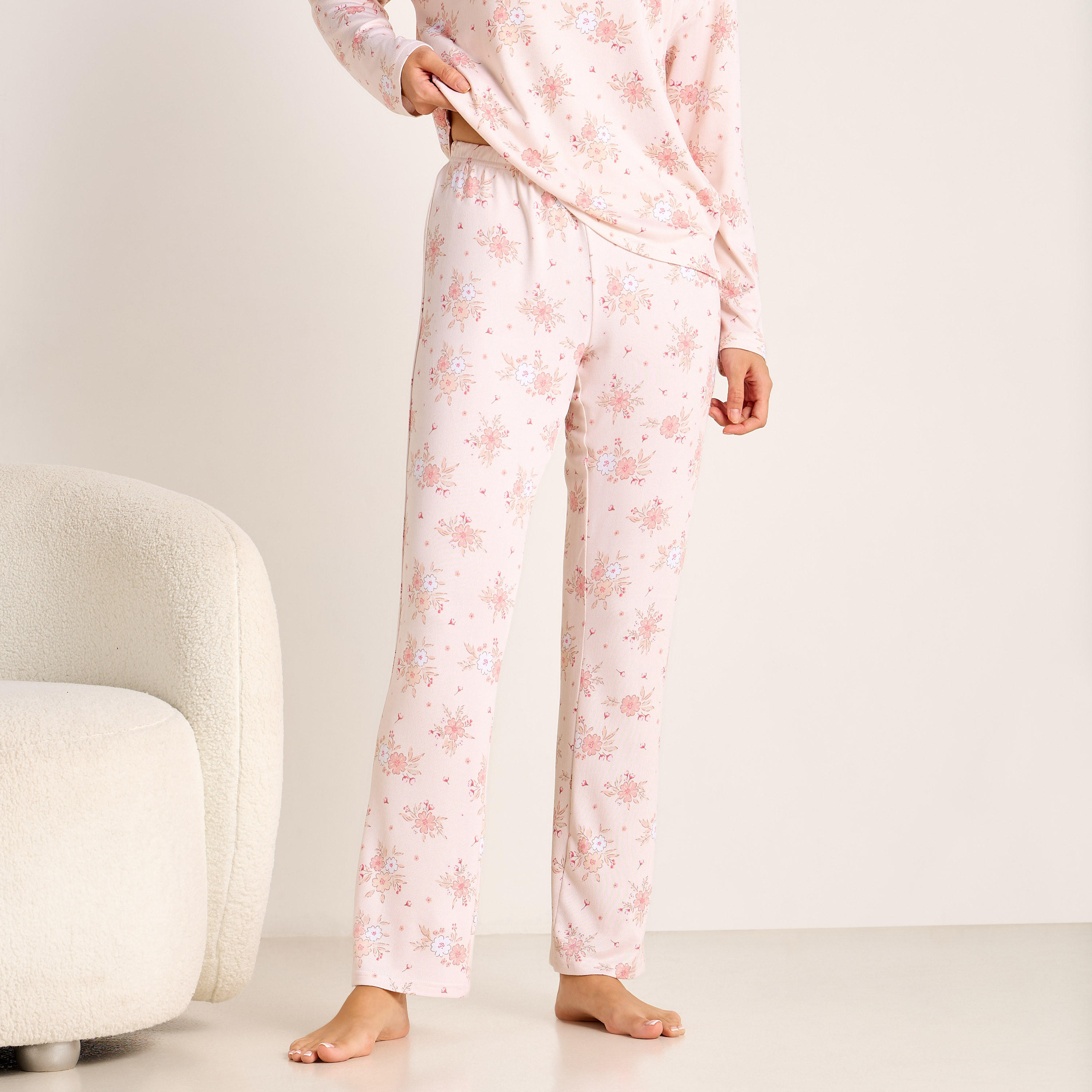 طقم تيشيرت وبنطلون بيجاما-women-clothing-nightwear-pyjamas-longsets-image-3