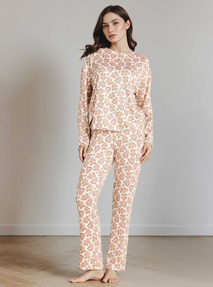 Pyjama Set T-shirt & Trousers-women-clothing-nightwear-pyjamas-longsets-image-1